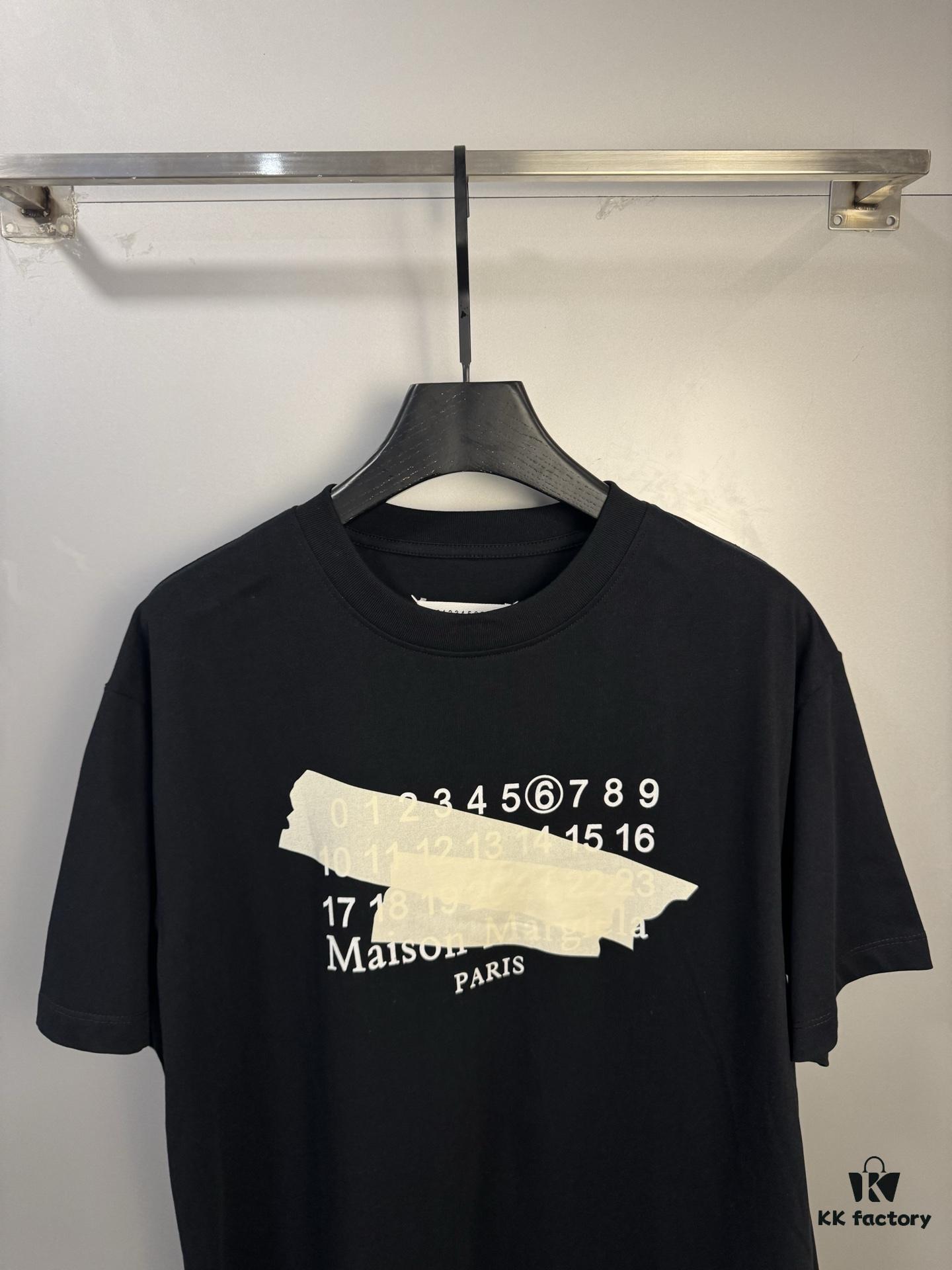 High-End Version Maison Margiela 2024 Irregular Tape Number Calendar Short-Sleeve T-Shirt