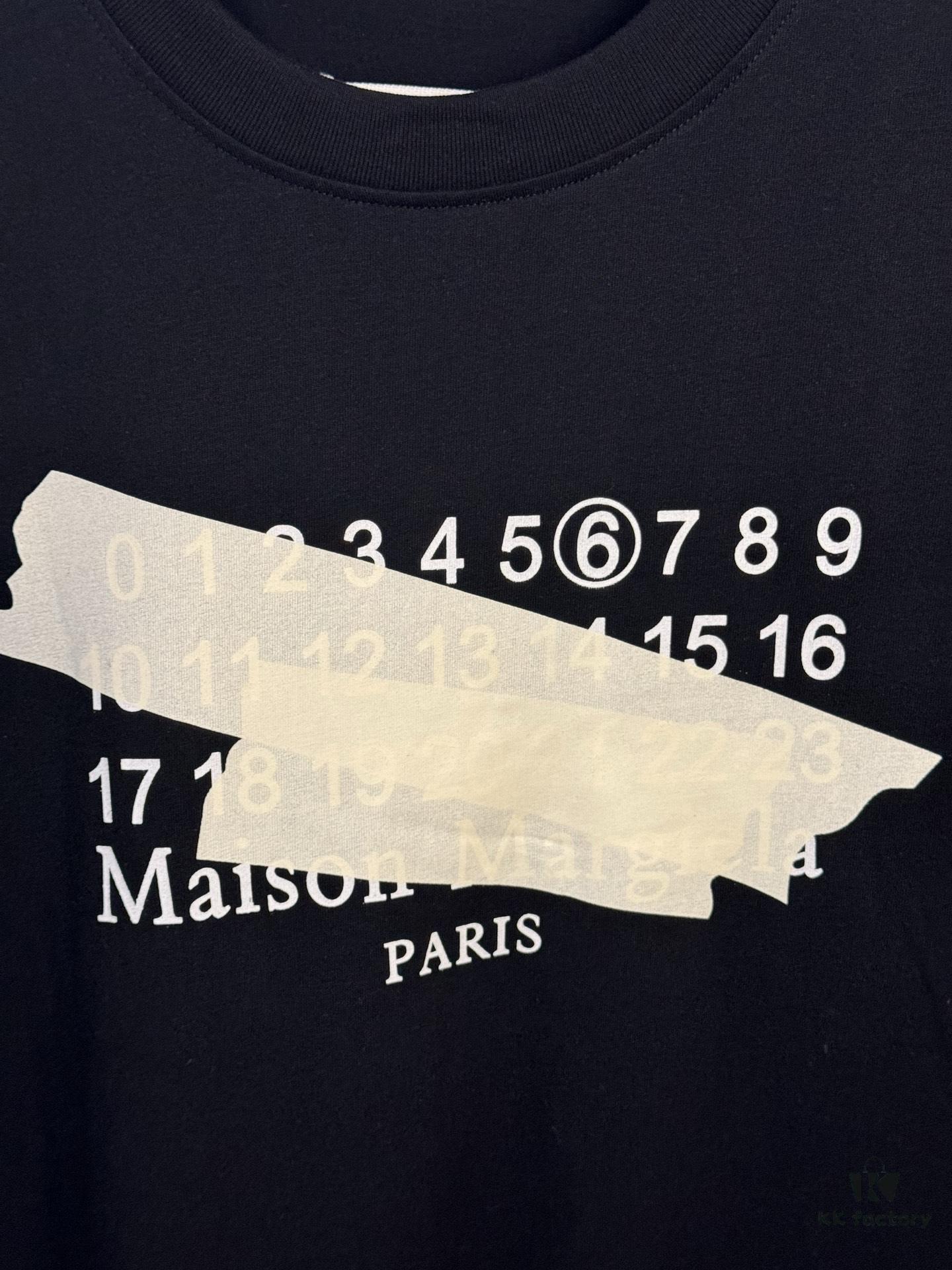 High-End Version Maison Margiela 2024 Irregular Tape Number Calendar Short-Sleeve T-Shirt