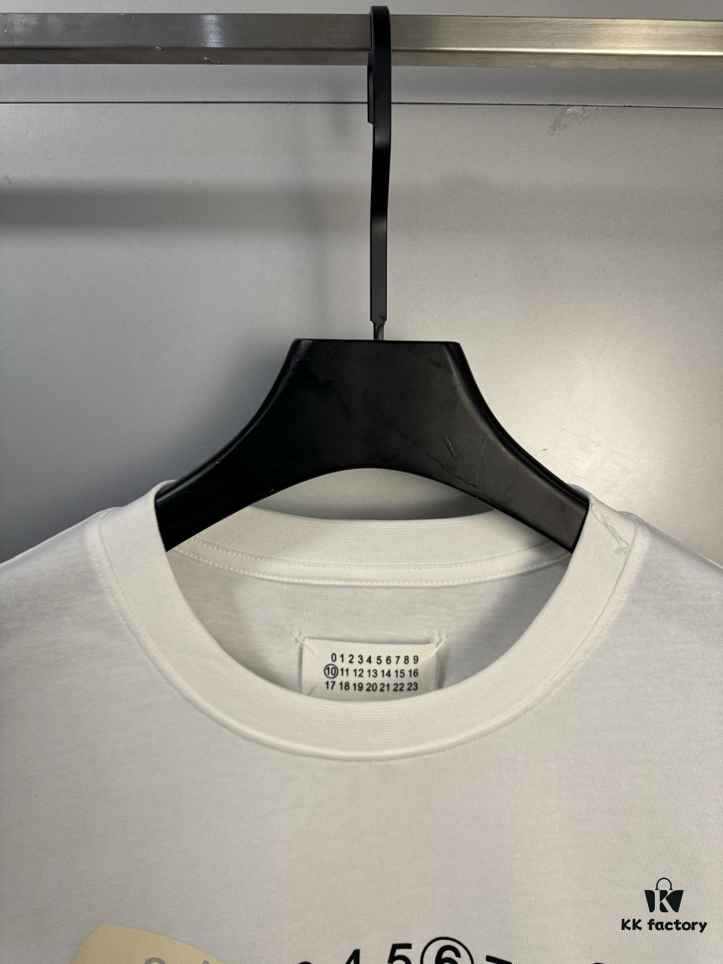 High-Version Maison Margiela Irregular Tape Number Calendar Short-Sleeve T-Shirt 2024