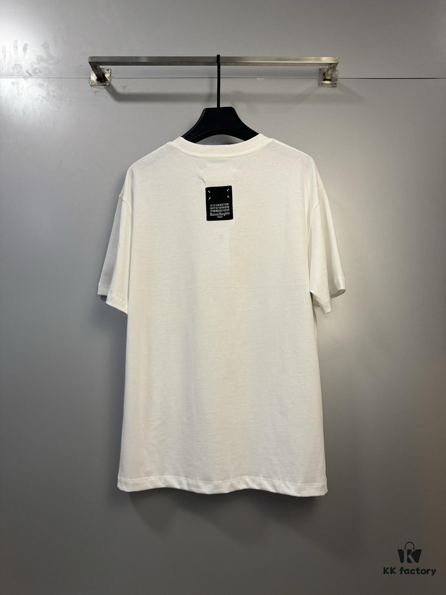 High-End Version Maison Margiela 2024 Irregular Tape Number Calendar Short Sleeve T-Shirt