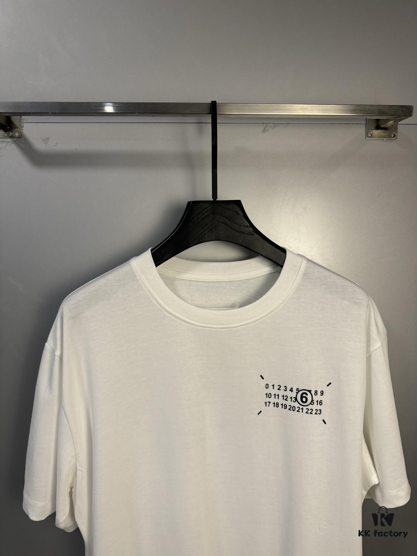 High-End Maison Margiela 2024 Four-Corner Numeric Print Short-Sleeve T-Shirt