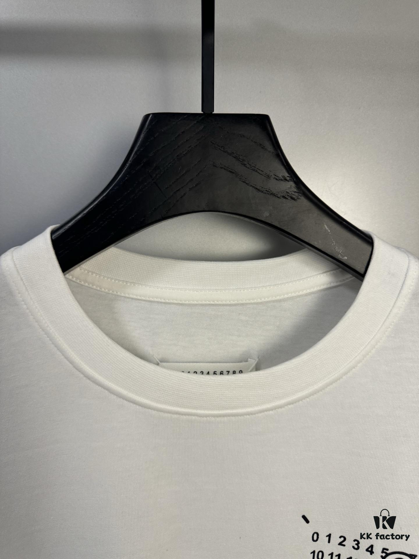 High-End Maison Margiela 2024 Four-Corner Numeric Print Short-Sleeve T-Shirt