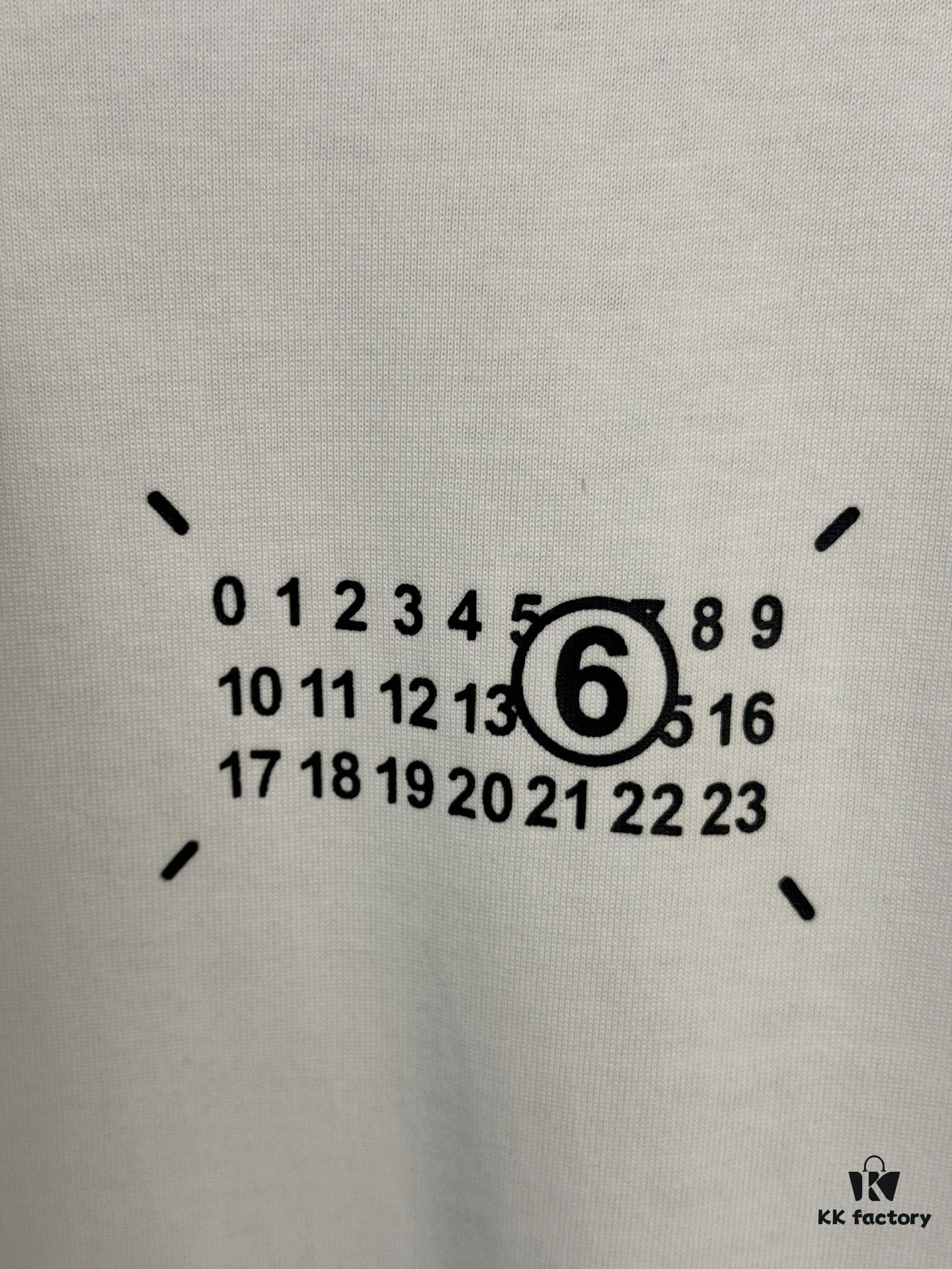 High-End Maison Margiela 2024 Four-Corner Numeric Print Short-Sleeve T-Shirt