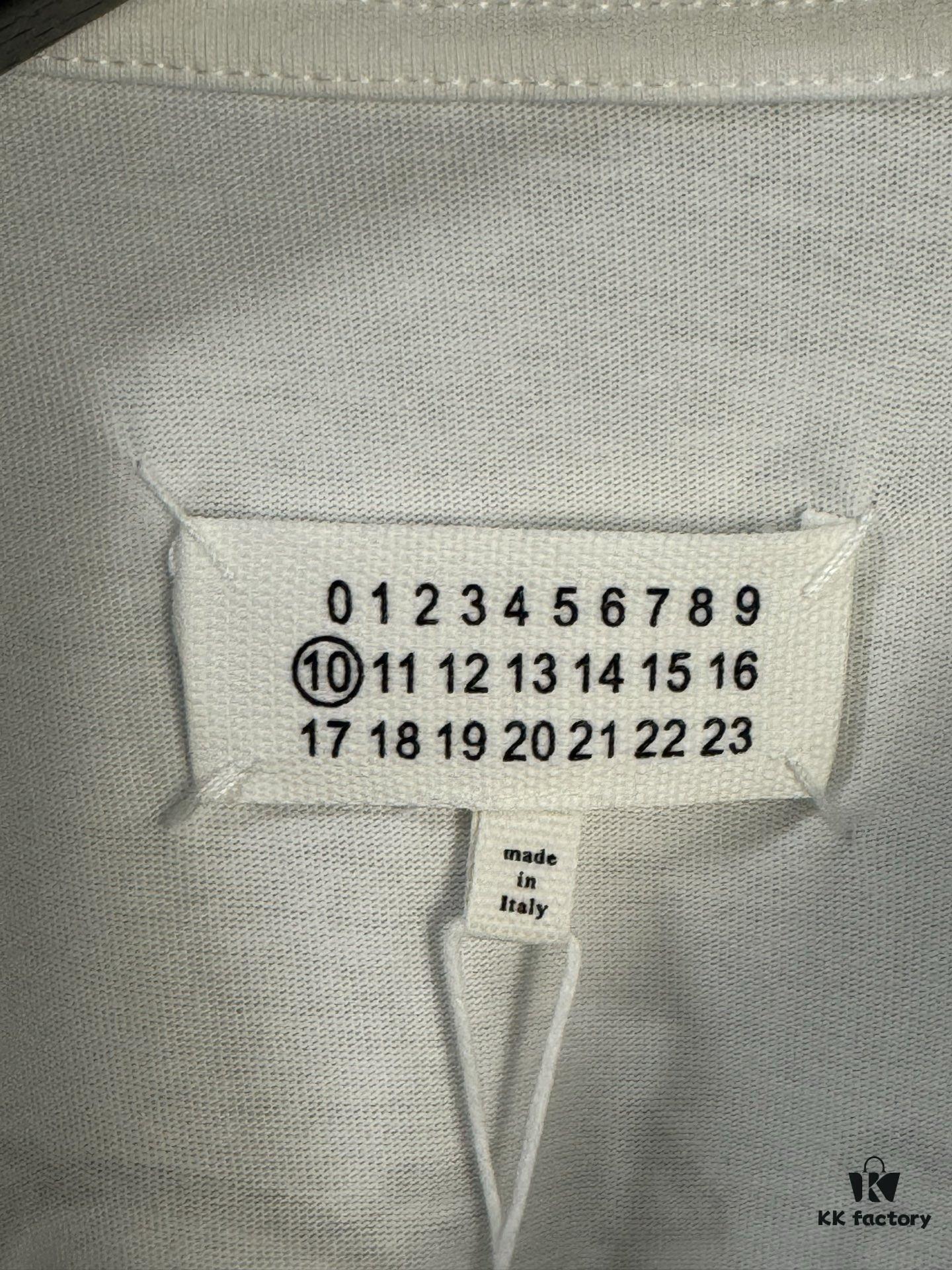 High-End Maison Margiela 2024 Four-Corner Numeric Print Short-Sleeve T-Shirt