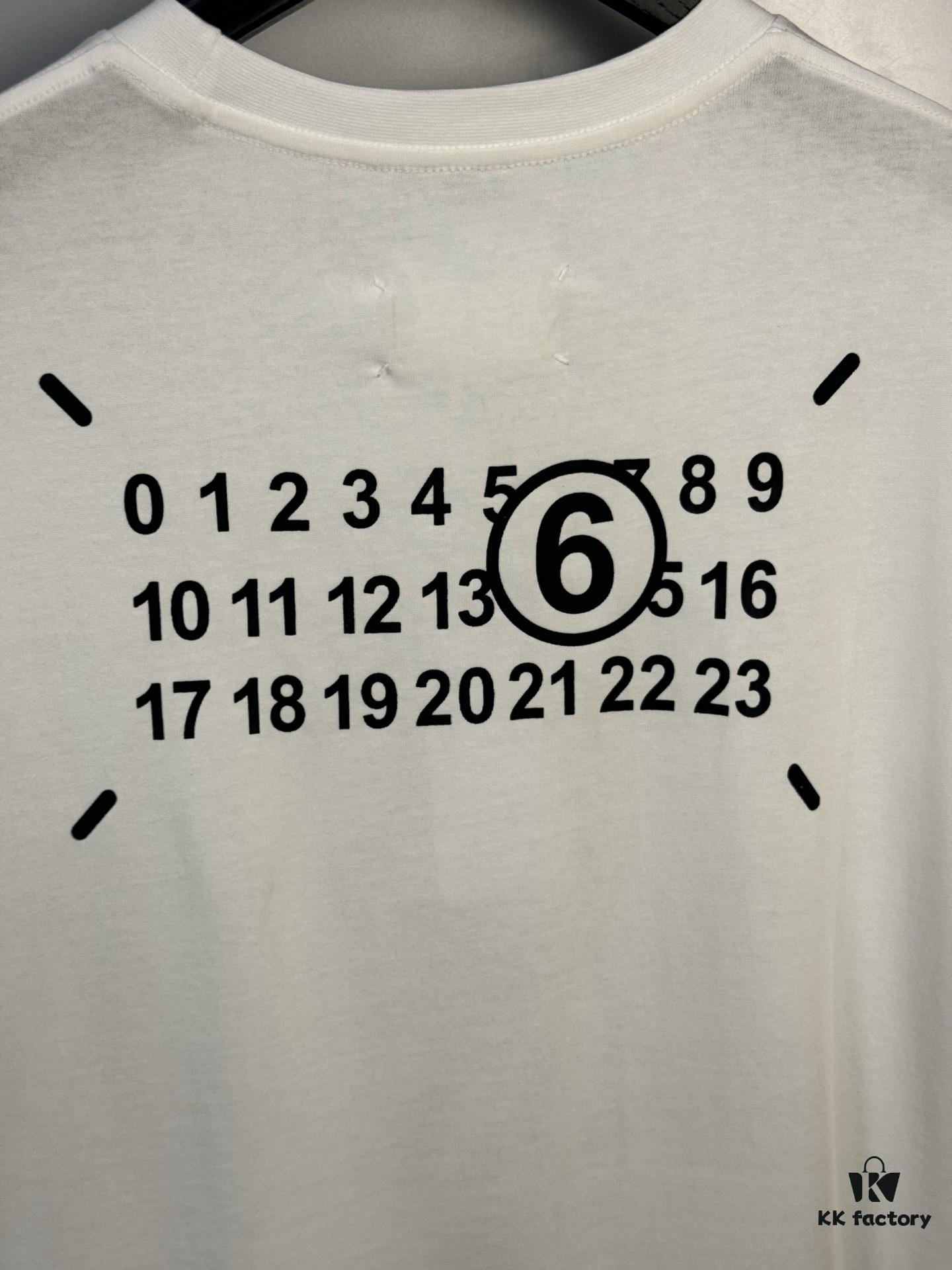 High-End Maison Margiela 2024 Four-Corner Numeric Print Short-Sleeve T-Shirt