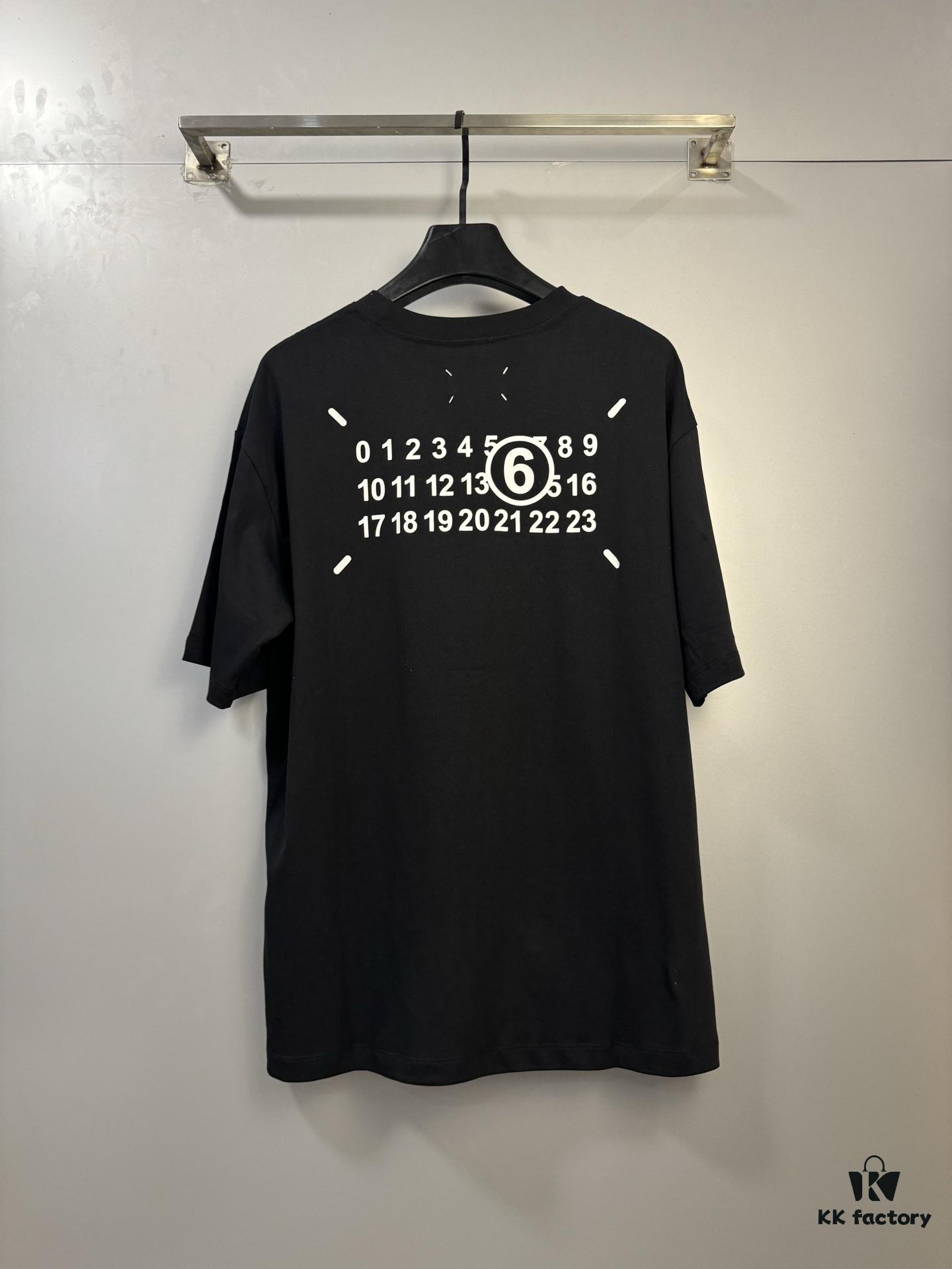 High-End Maison Margiela 2024 Four-Corner Numeric Front and Back Short Sleeve T-Shirt