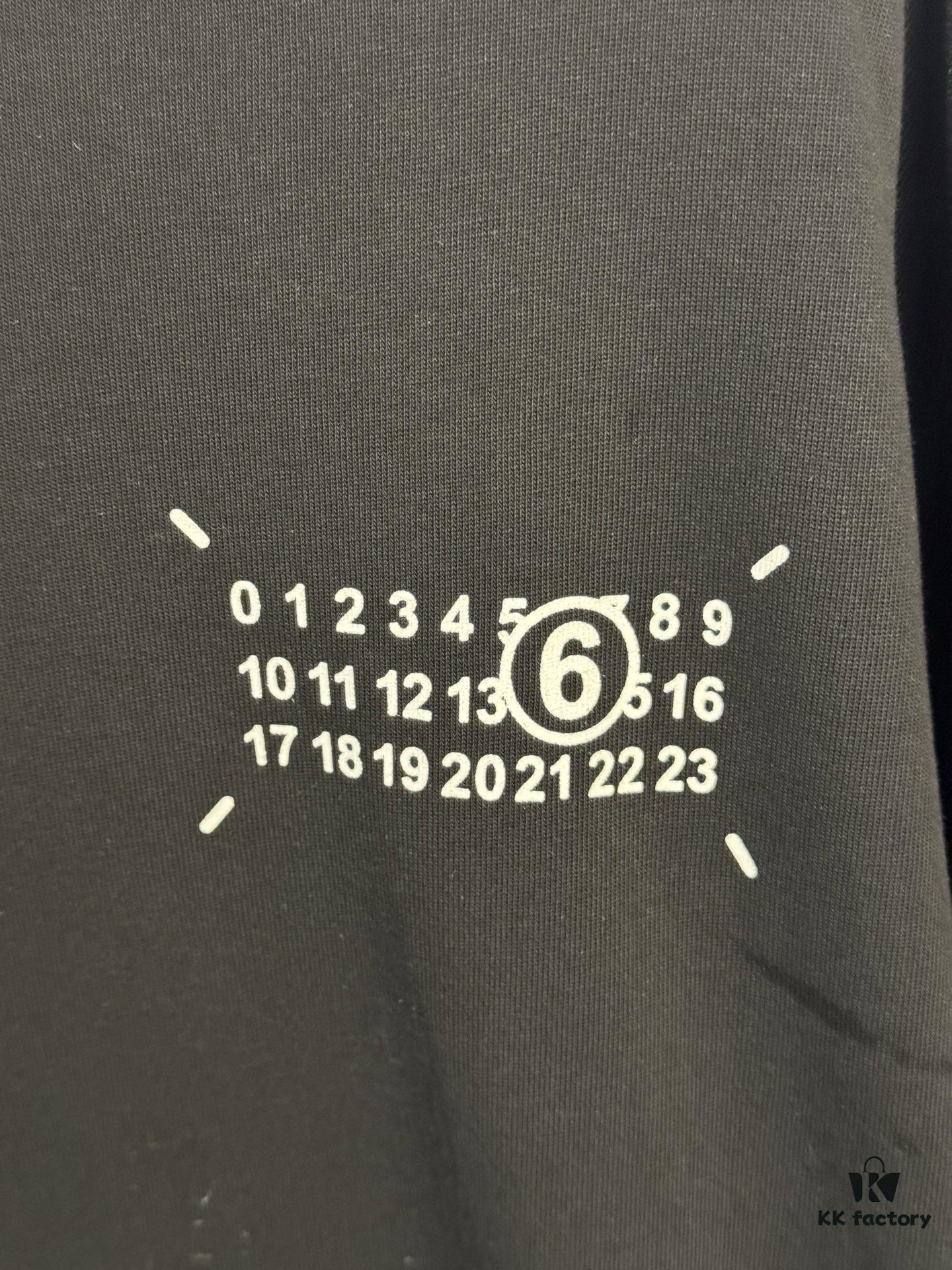 High-End Maison Margiela 2024 Four-Corner Numeric Front and Back Short Sleeve T-Shirt