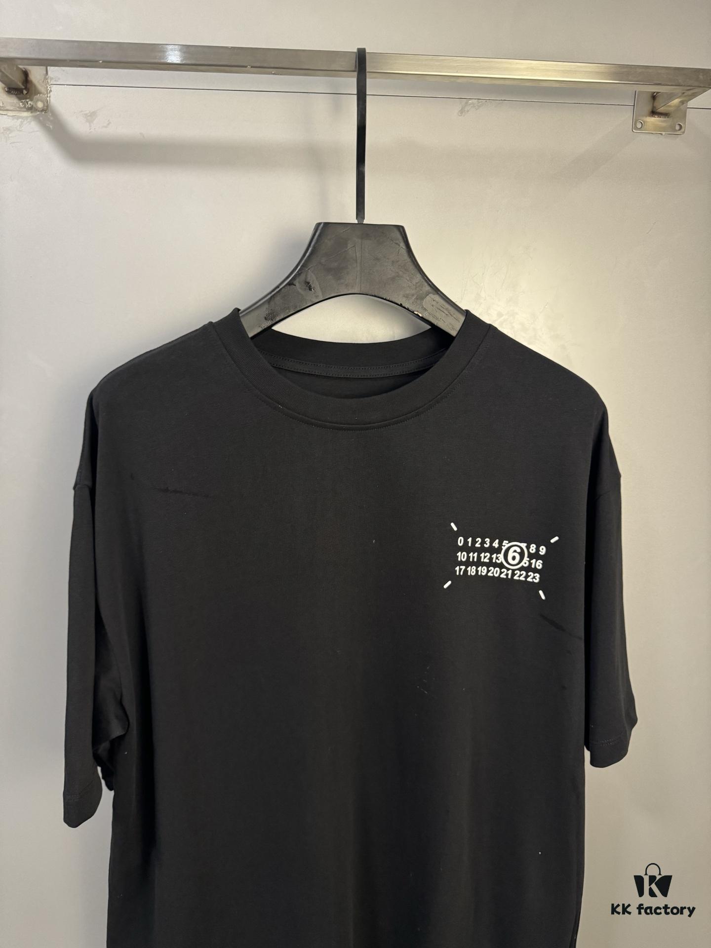 High-End Maison Margiela 2024 Four-Corner Numeric Front and Back Short Sleeve T-Shirt