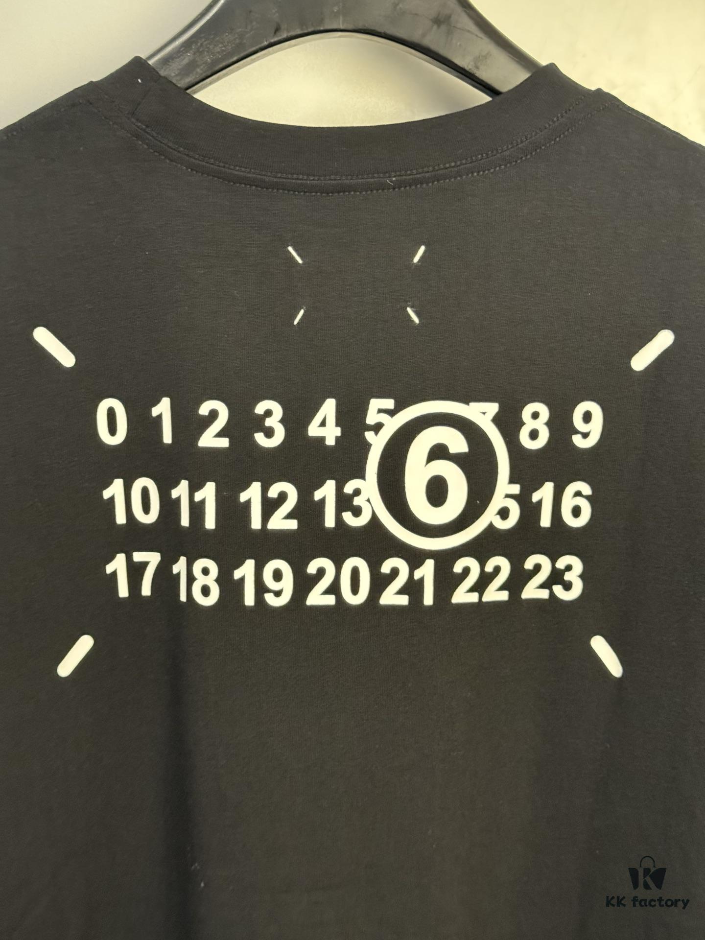 High-End Maison Margiela 2024 Four-Corner Numeric Front and Back Short Sleeve T-Shirt