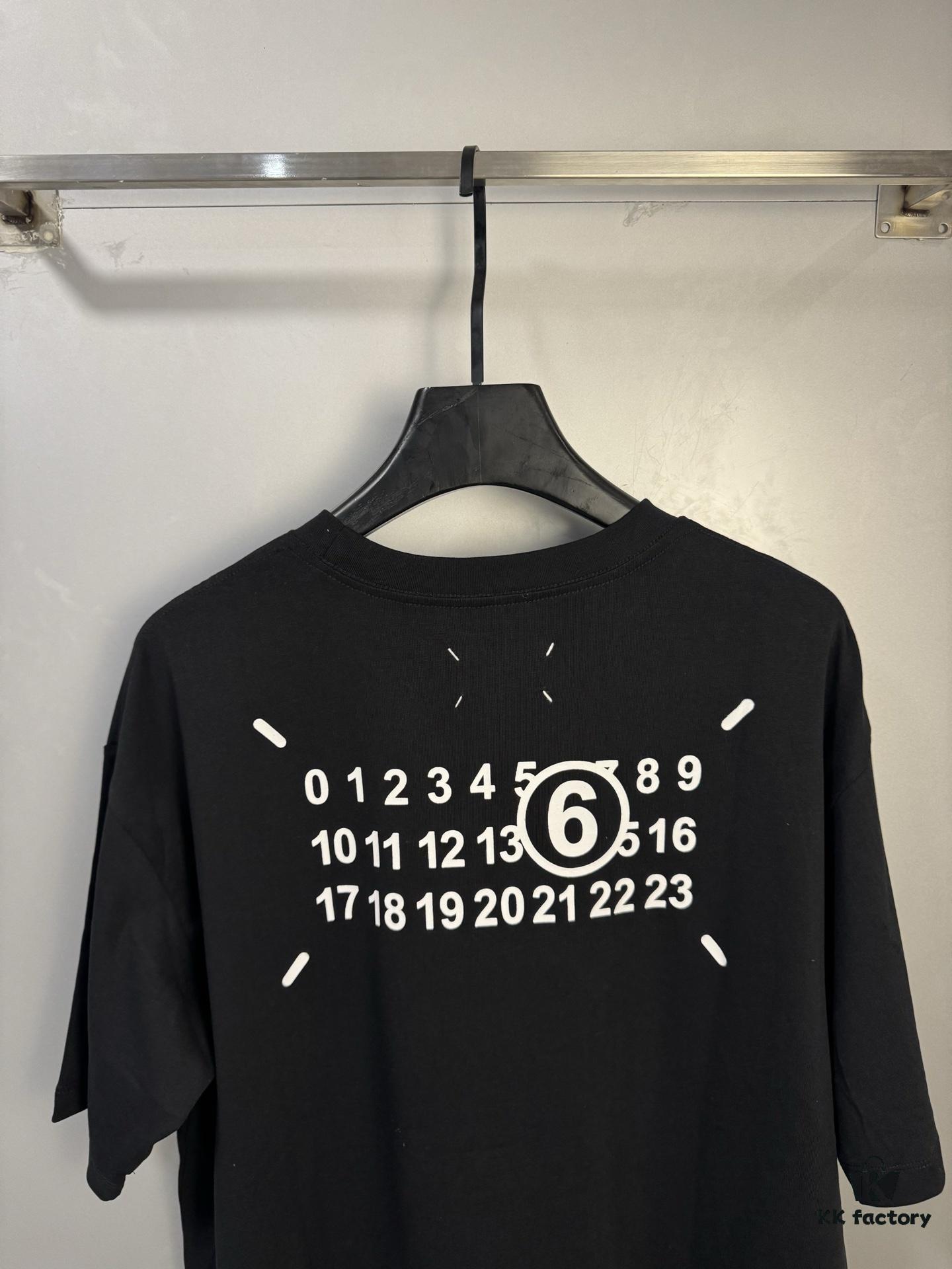 High-End Maison Margiela 2024 Four-Corner Numeric Front and Back Short Sleeve T-Shirt