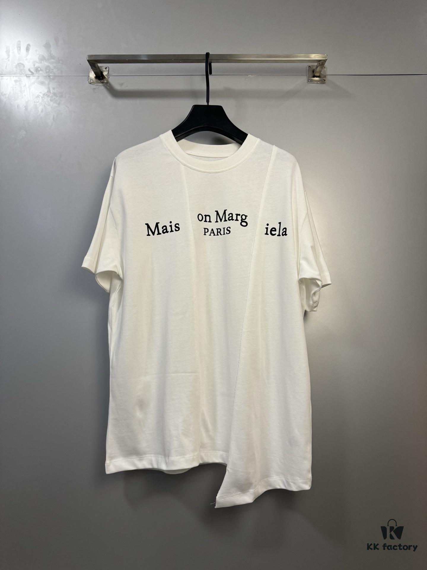 High-End Maison Margiela 2024 Irregular Patchwork Letter Short-Sleeve T-Shirt