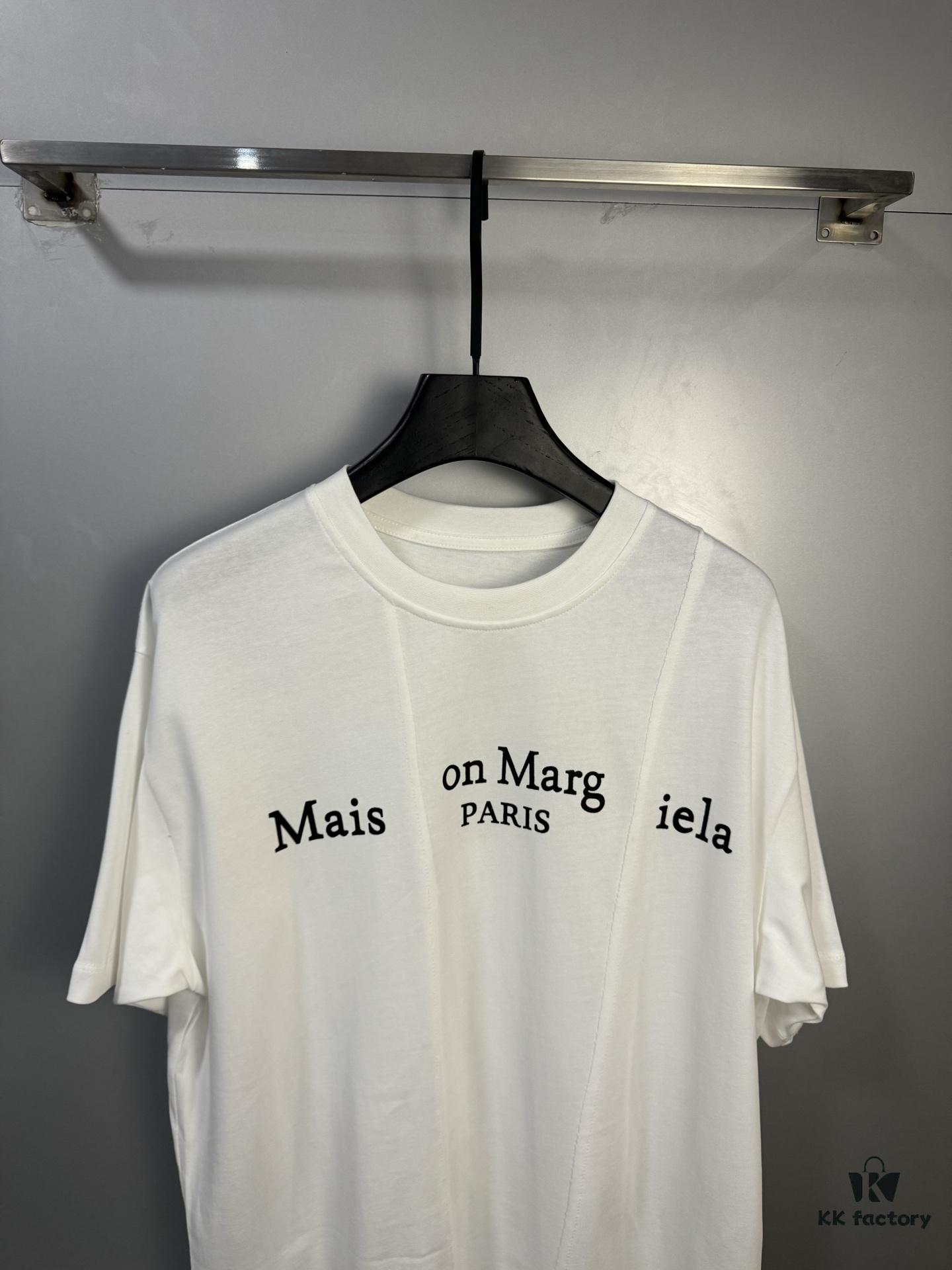 High-End Maison Margiela 2024 Irregular Patchwork Letter Short-Sleeve T-Shirt
