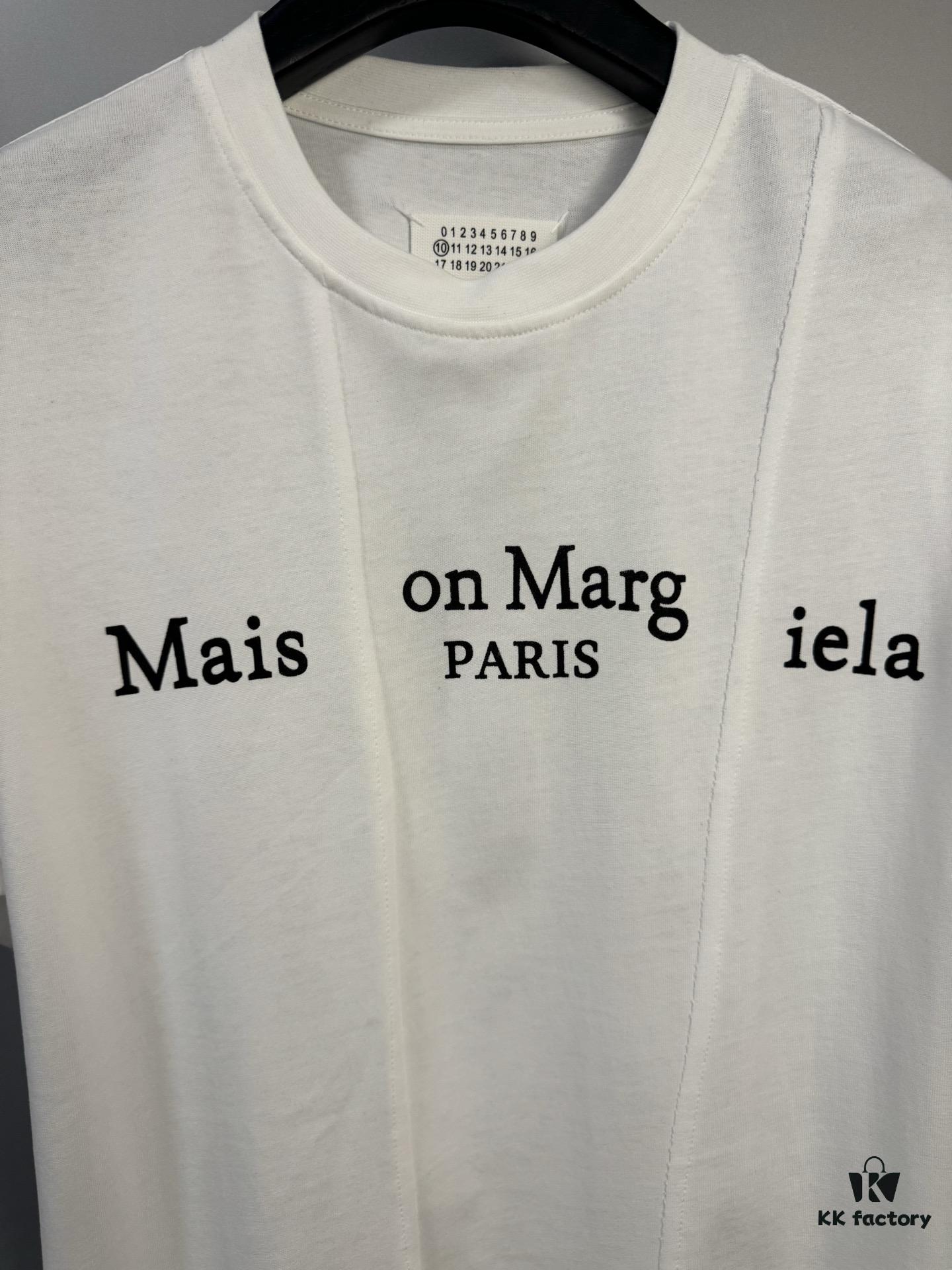 High-End Maison Margiela 2024 Irregular Patchwork Letter Short-Sleeve T-Shirt