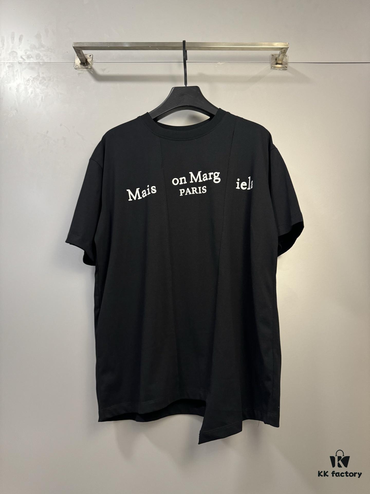 High-End Maison Margiela 2024 Irregular Patchwork Letter Short Sleeve T-Shirt