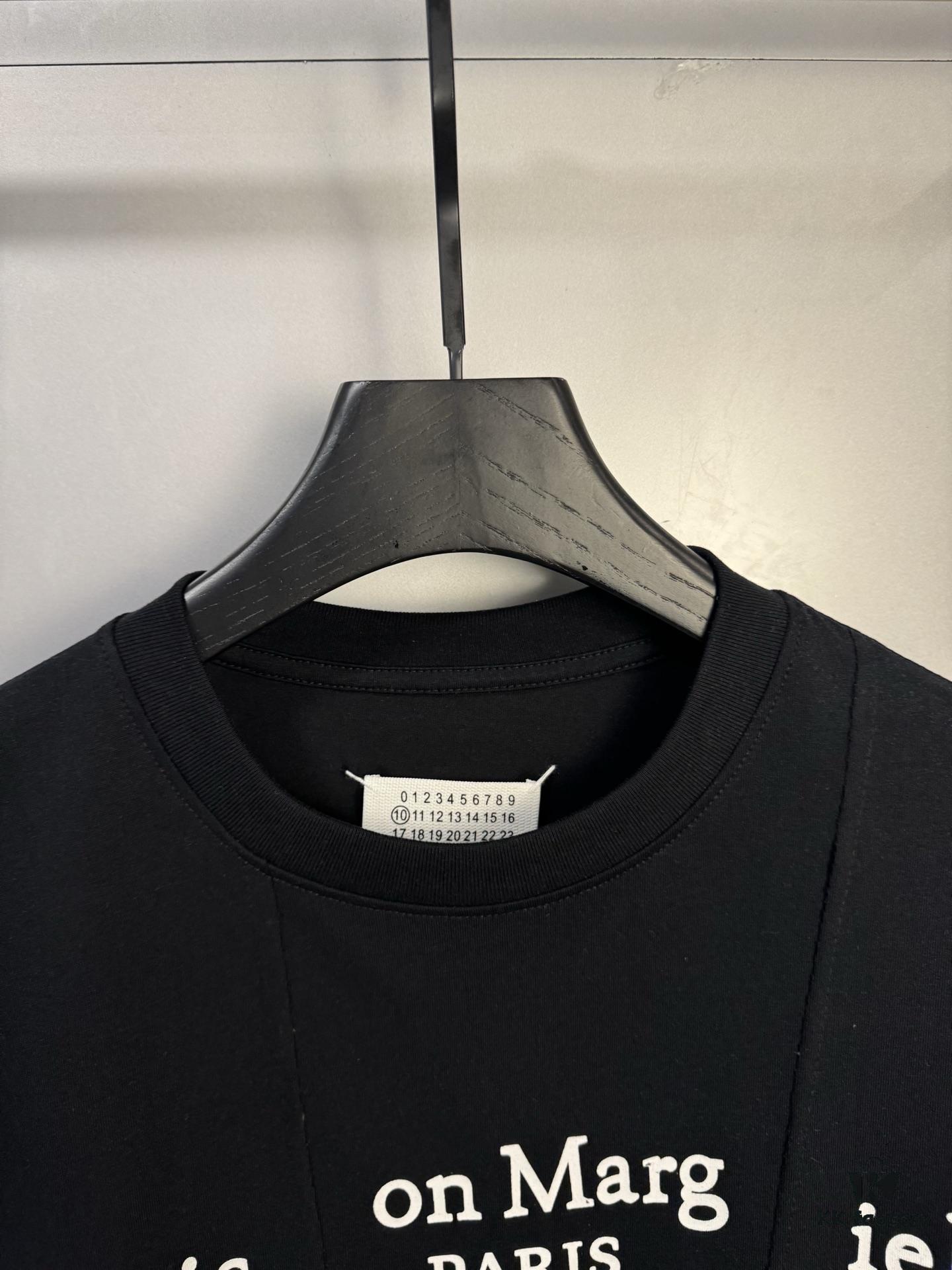 High-End Maison Margiela 2024 Irregular Patchwork Letter Short-Sleeve T-Shirt