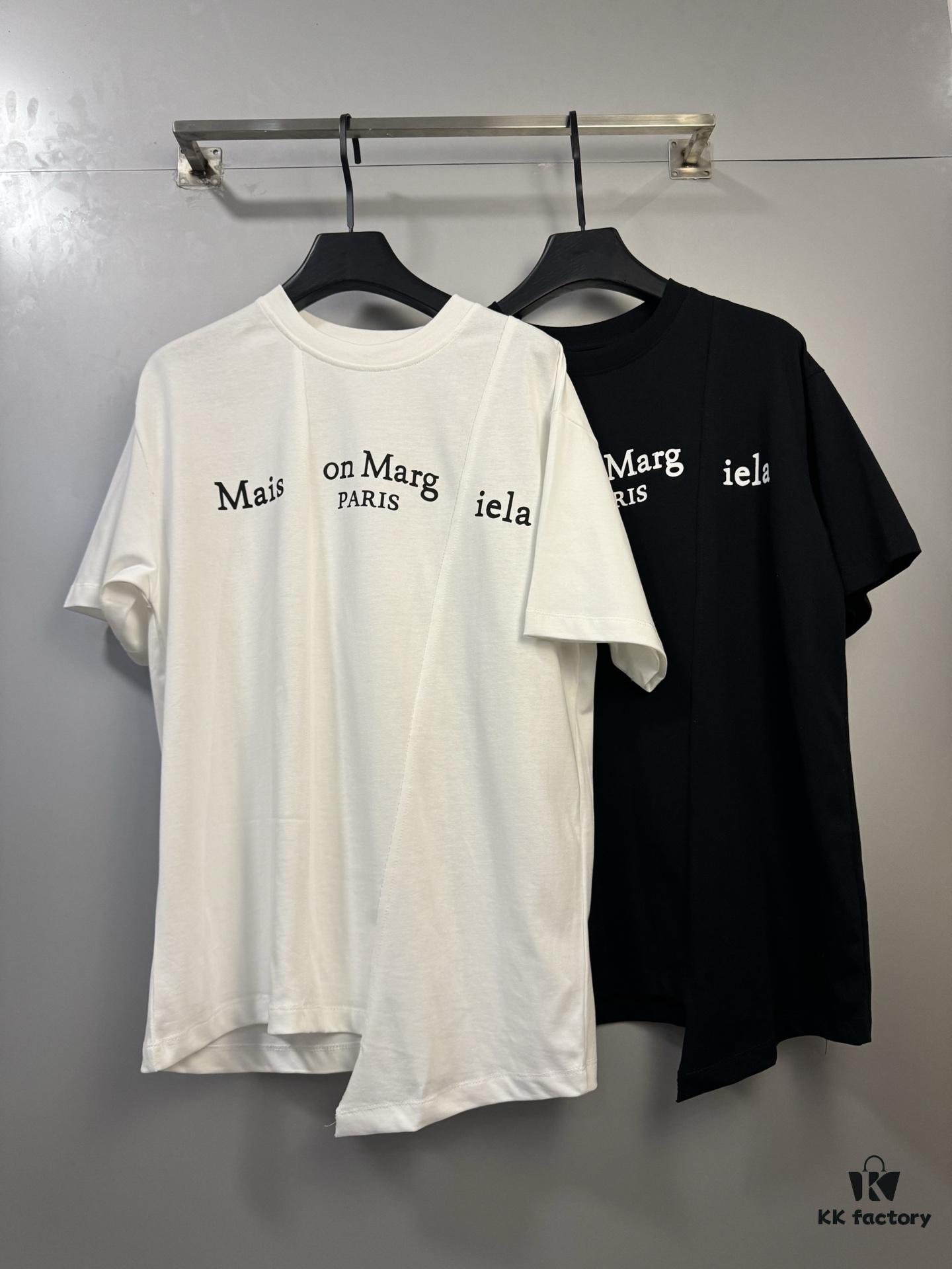 High-End Maison Margiela 2024 Irregular Patchwork Letter Short Sleeve T-Shirt