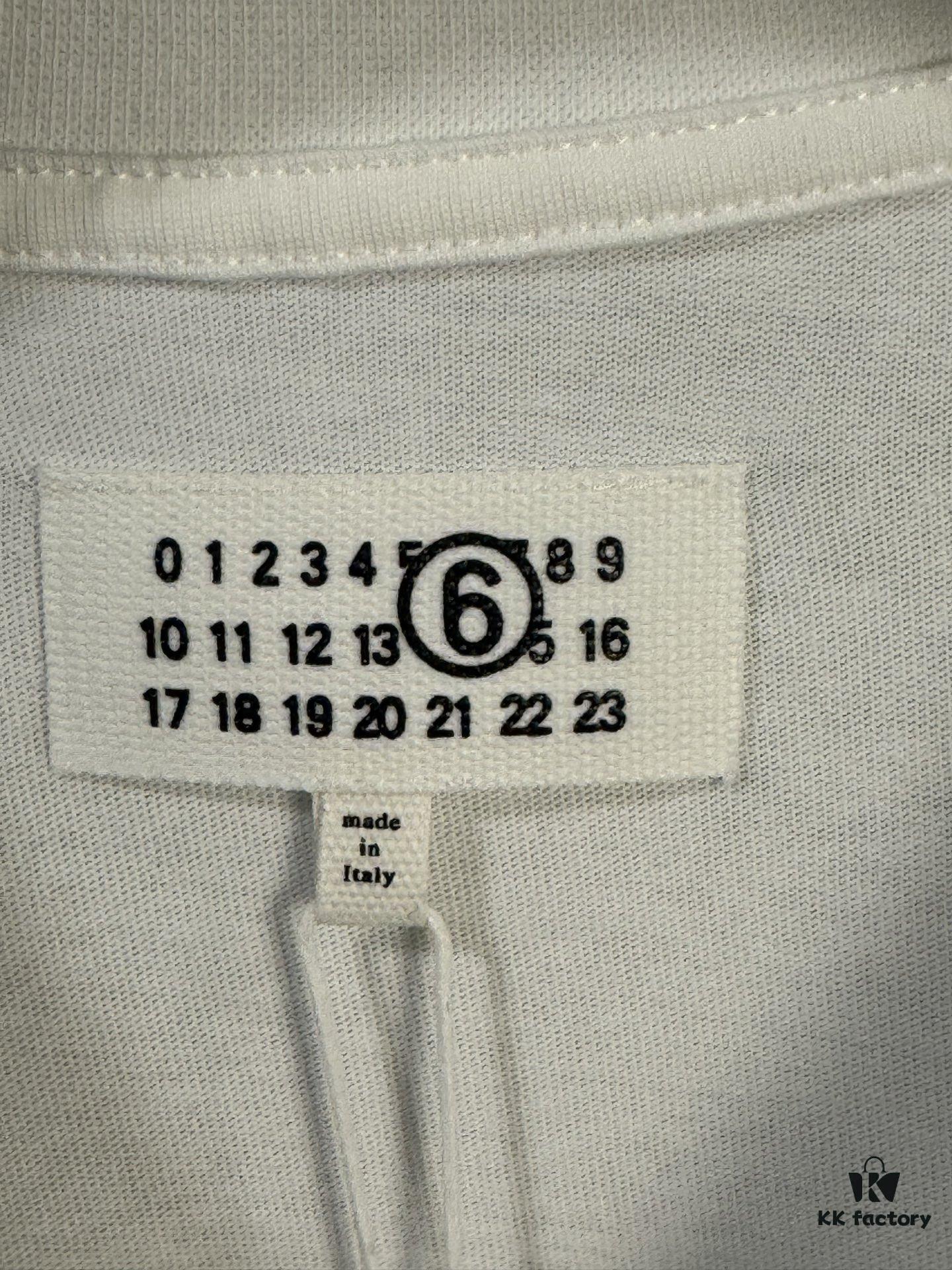 High-End Maison Margiela Embroidered Chest and Back Calendar Loop 6 Short Sleeve T-Shirt