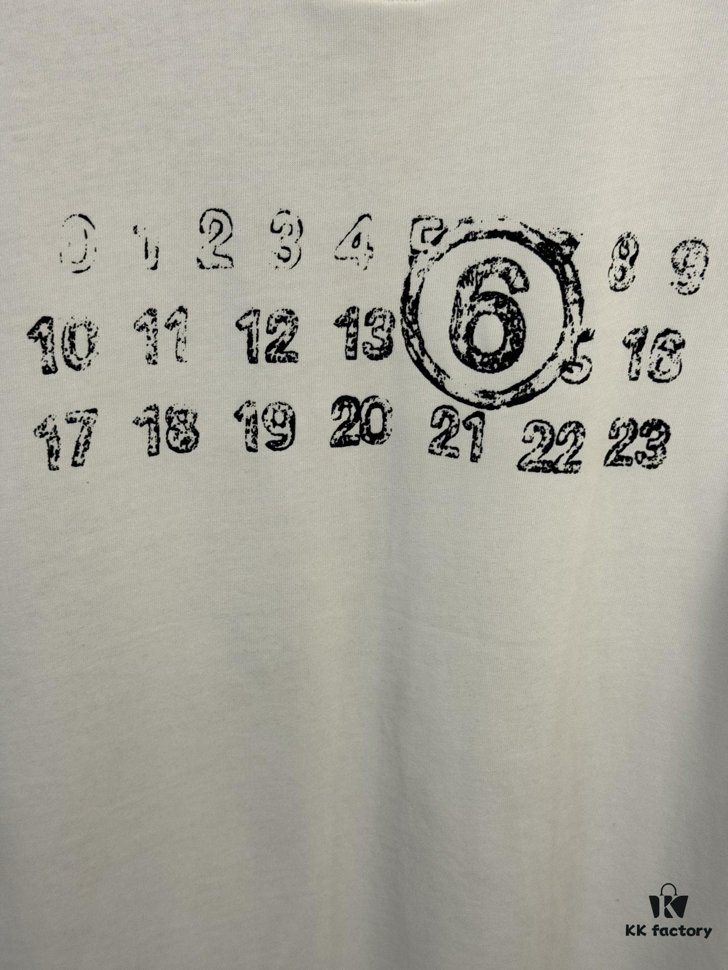 High-End Maison Margiela Embroidered Chest and Back Calendar Loop 6 Short Sleeve T-Shirt