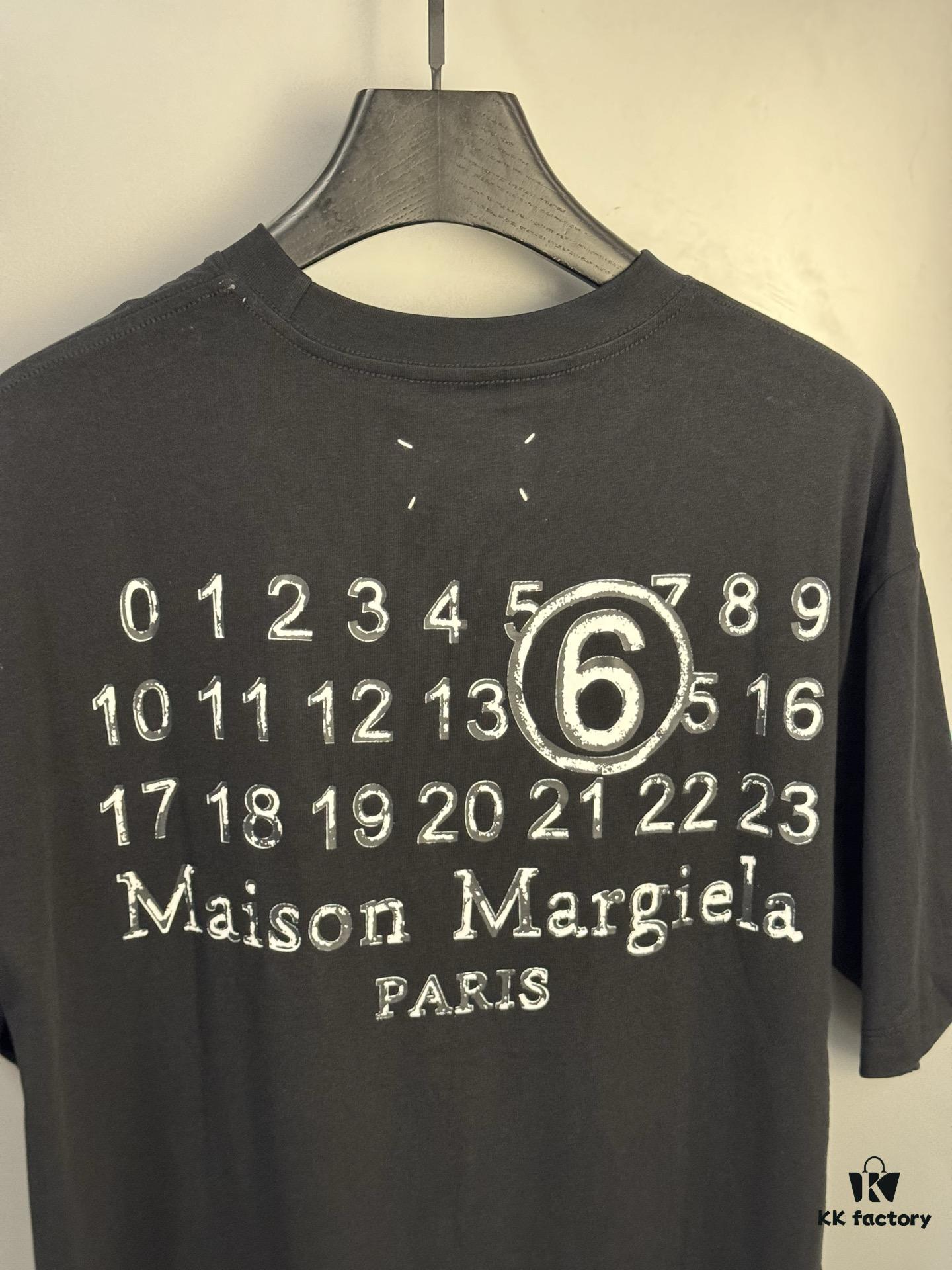High-End Maison Margiela Embroidered Chest and Back Calendar Loop 6 Short Sleeve T-Shirt