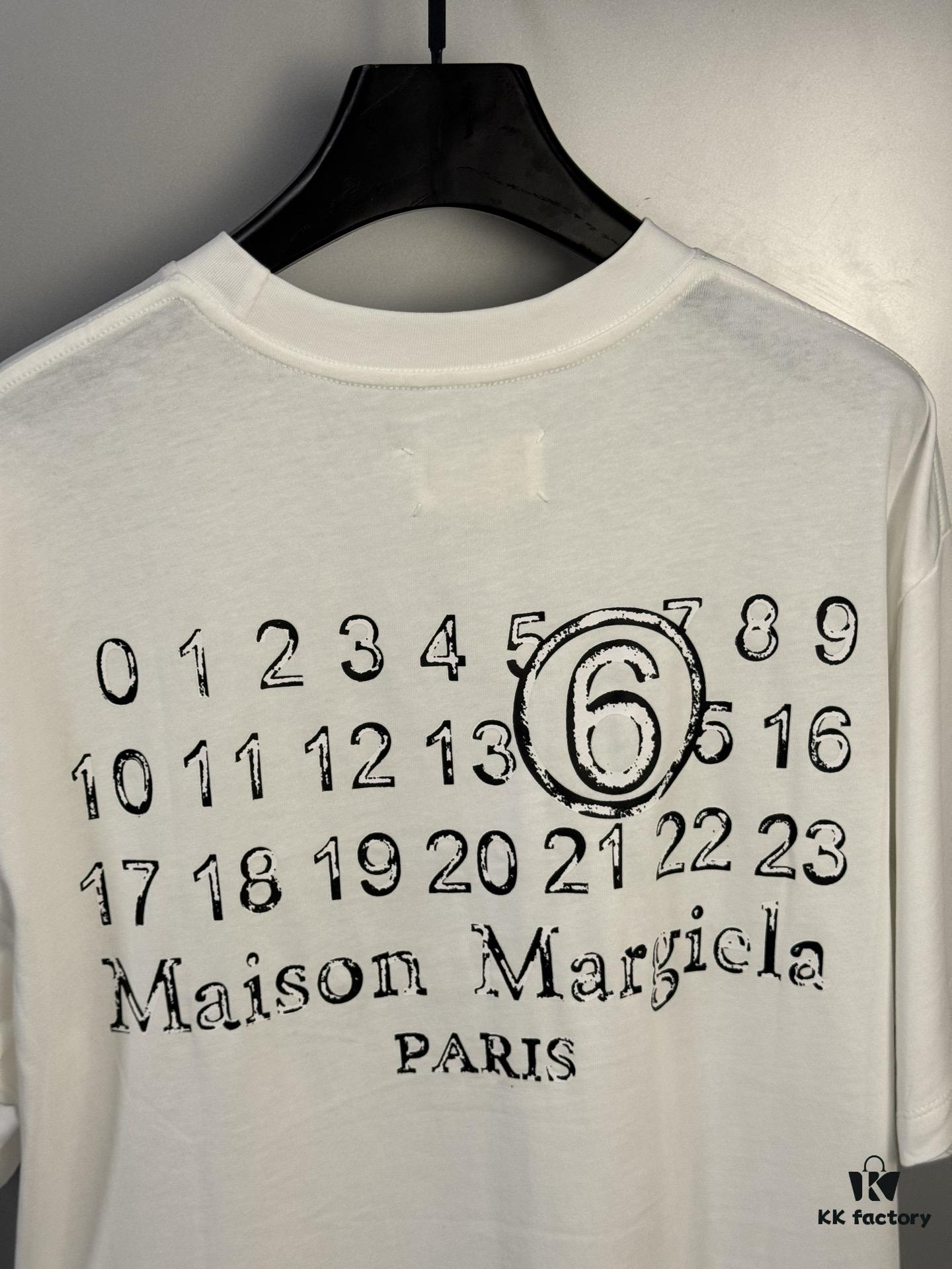 High-End Maison Margiela Embroidered Chest and Calendar Loop 6 Short Sleeve T-Shirt