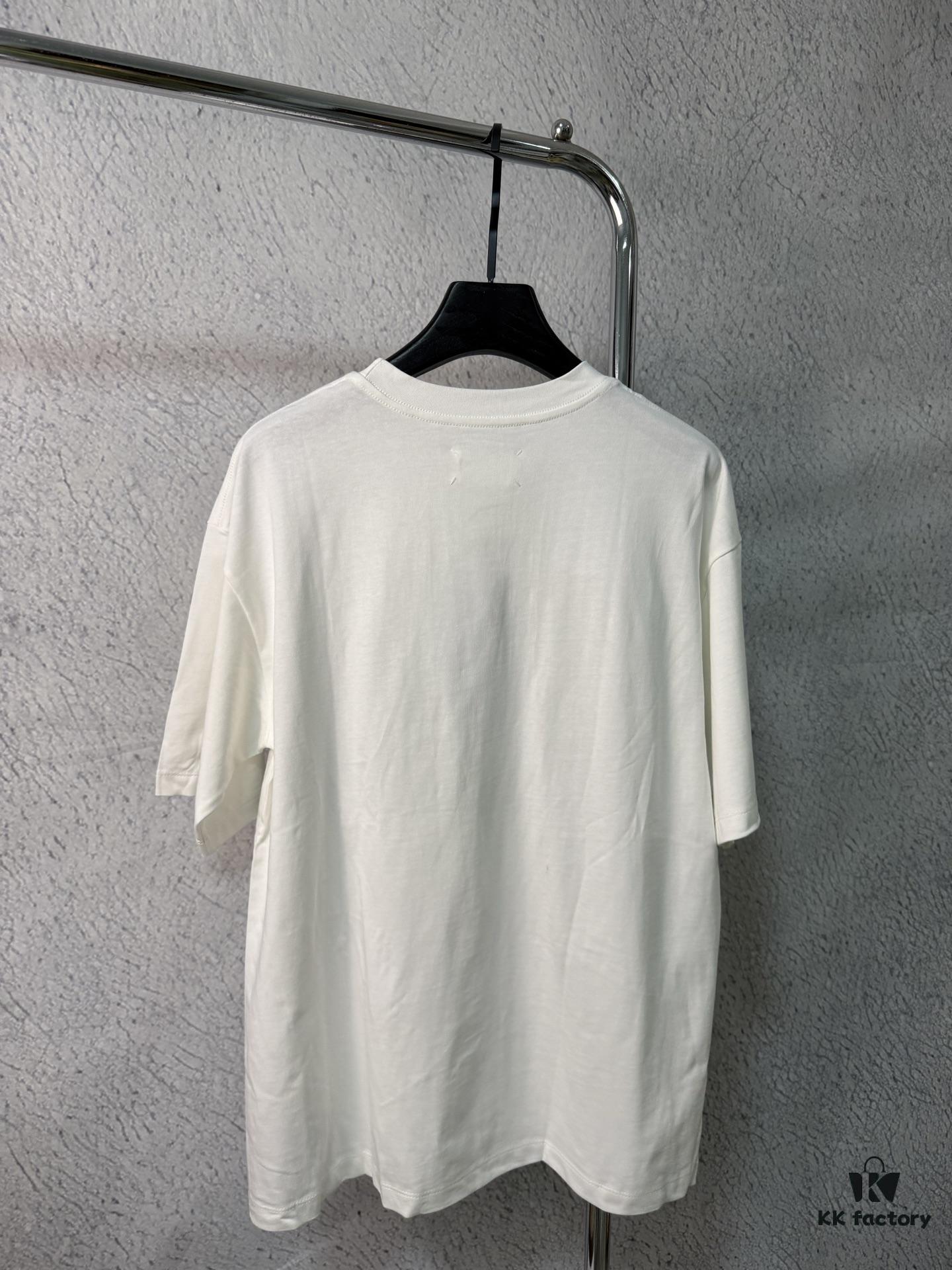 High-End Maison Margiela 2024 Embroidered Number Patch Calendar Short Sleeve T-Shirt