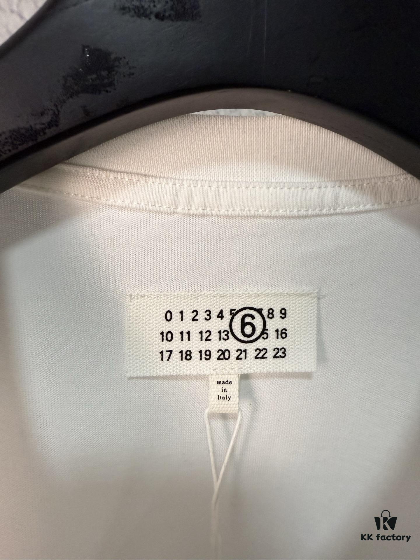 High-End Version Maison Margiela 2024 Appliquéd Number Calendar Embroidered Short Sleeve T-Shirt