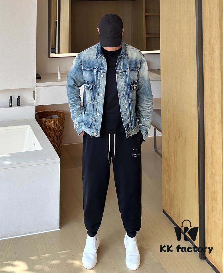 Maison Margiela 24FW Spring and Autumn New Classic Number Logo Pocket Four-Point Embroidered Cuffed Casual Pants Unisex