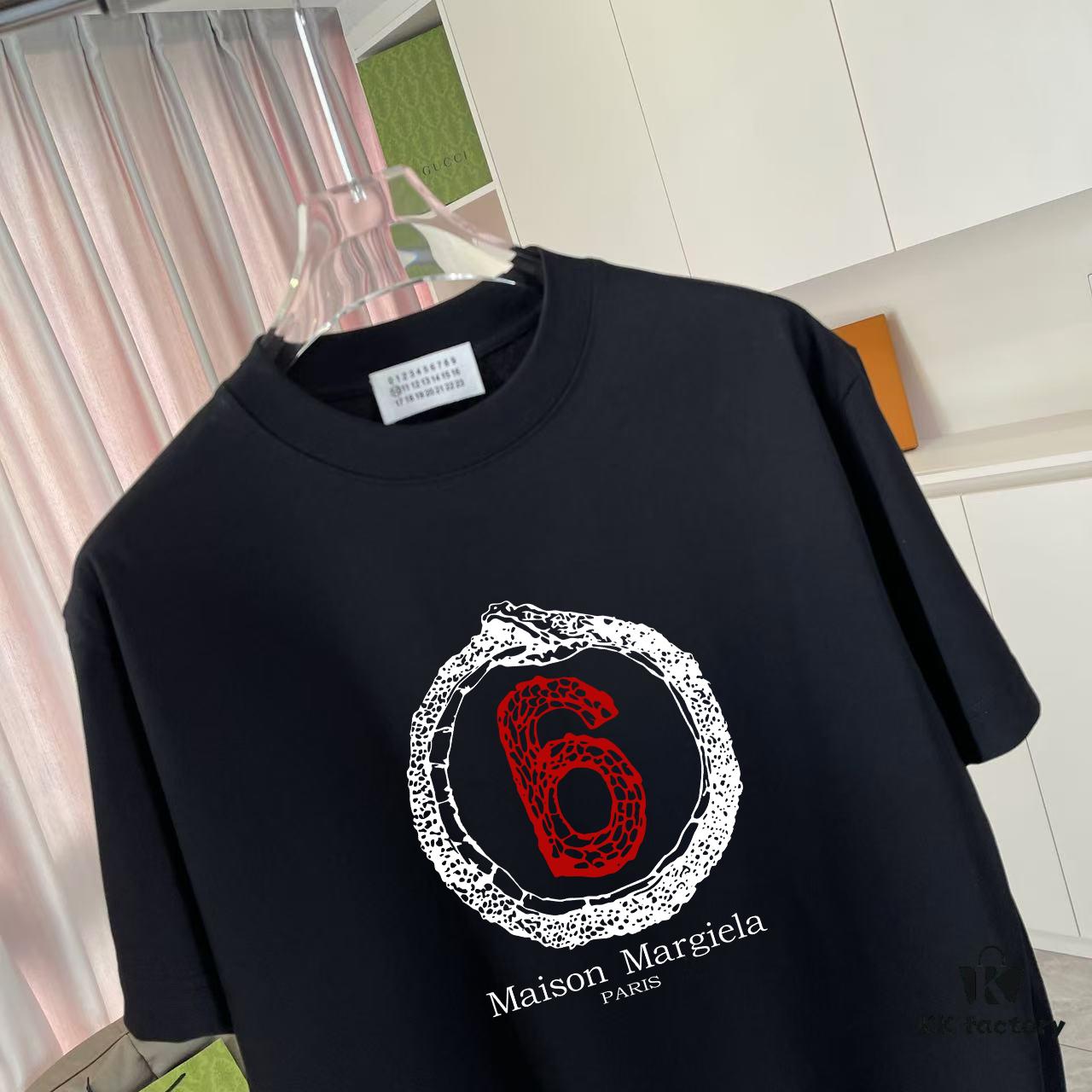 MM6 Maison Margiela 2025 Summer New Arrival Unique Logo Print Custom 300g Fabric Short Sleeve T-Shirt Unisex