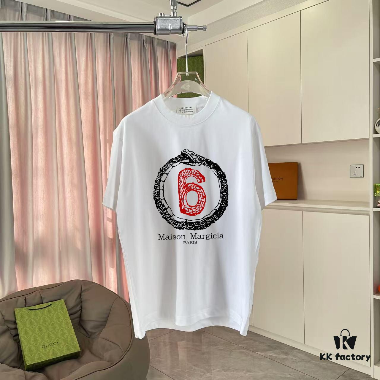 MM6 Maison Margiela 2025 Summer New Arrival Unique Logo Print Custom 300g Fabric Short Sleeve T-Shirt Unisex