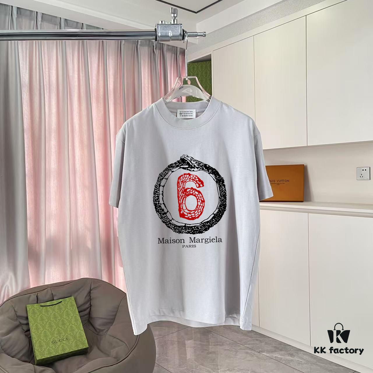 MM6 Maison Margiela 2025 Summer New Arrival Unique Logo Print Custom Fabric 300g Short Sleeve T-Shirt Unisex