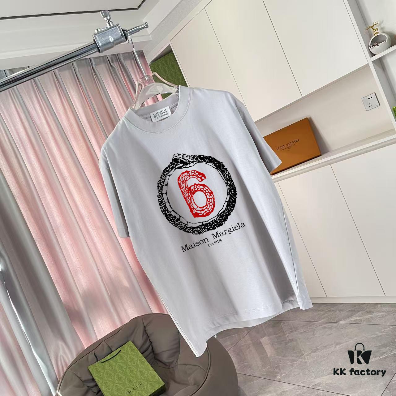 MM6 Maison Margiela 2025 Summer New Arrival Unique Logo Print Custom Fabric 300g Short Sleeve T-Shirt Unisex