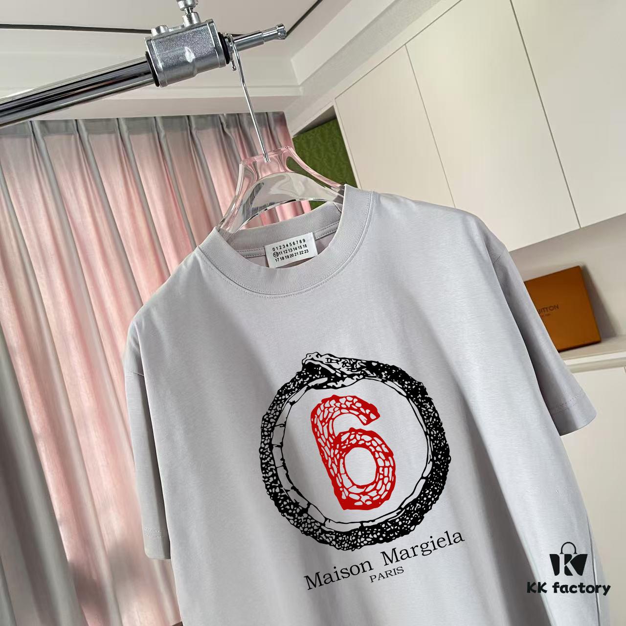 MM6 Maison Margiela 2025 Summer New Arrival Unique Logo Print Custom Fabric 300g Short Sleeve T-Shirt Unisex