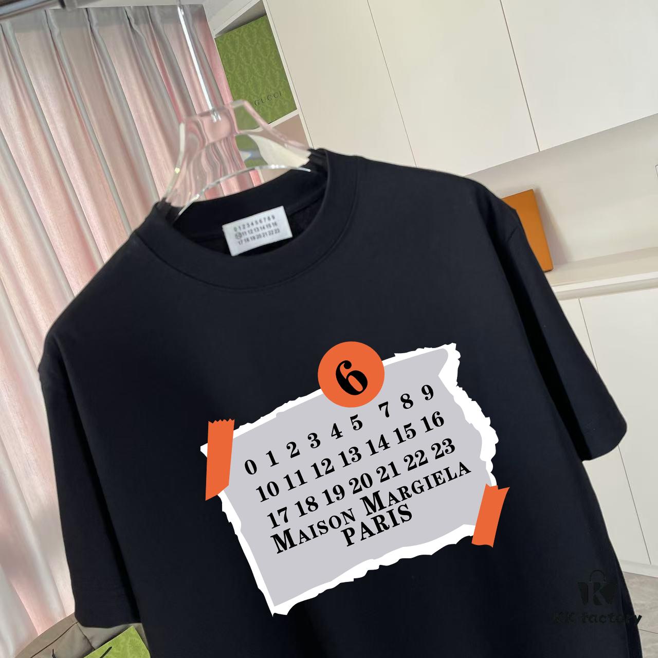 MM6 Maison Margiela 2025 Summer New Arrival Unique Logo Print Custom 300g Fabric Short Sleeve T-Shirt Unisex