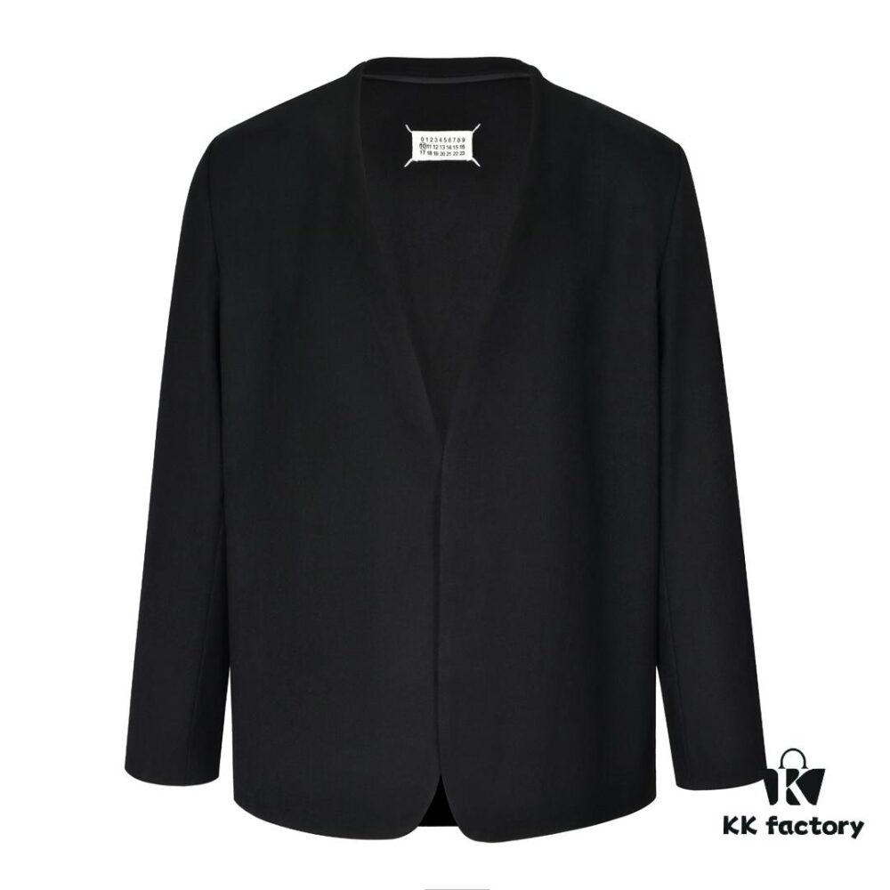 MM6 Maison Margiela Collarless Wool Blazer