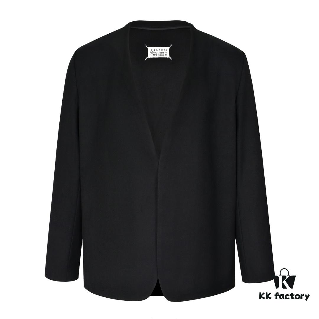 MM6 Maison Margiela Collarless Wool Blazer