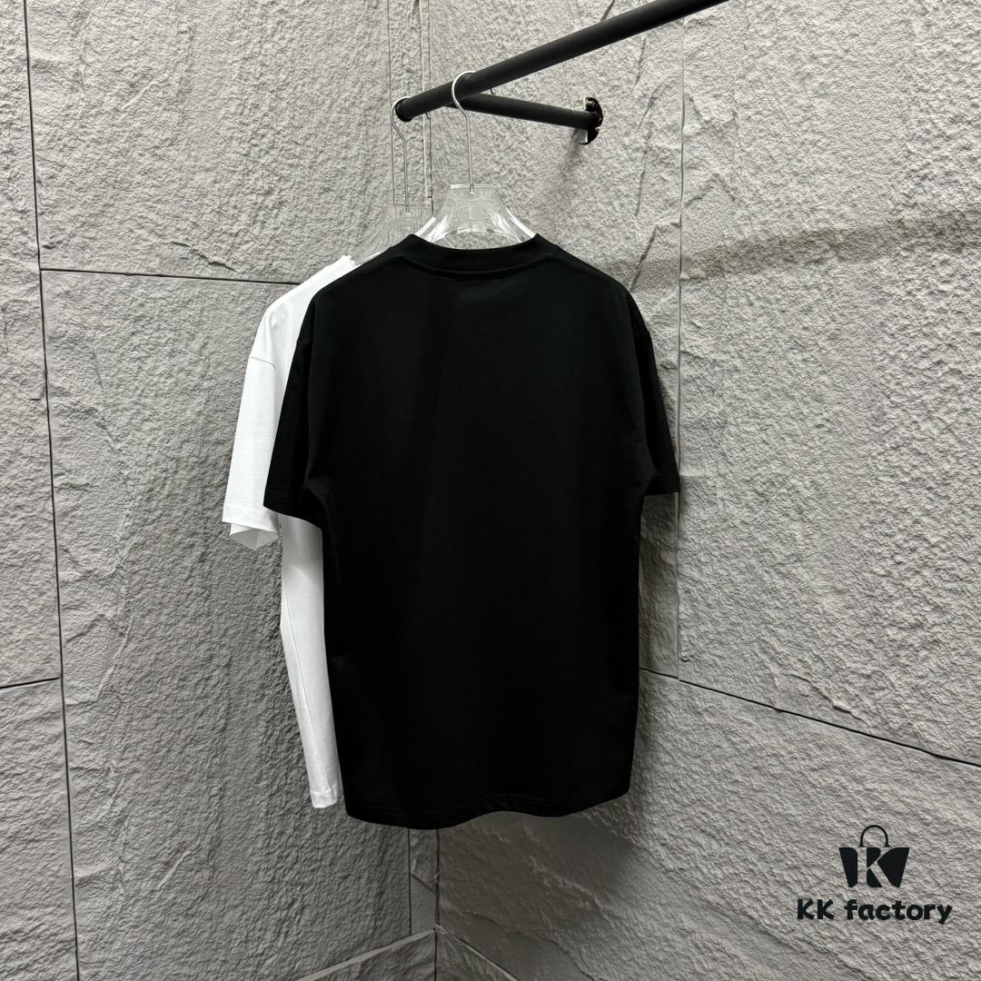 MM6 Maison Margiela 2025 Spring/Summer New Arrival Chest Embroidered Four-Stripe Short-Sleeve T-Shirt Custom Double-Gauze Plain-Woven 100% Cotton 300 Fabric Unisex