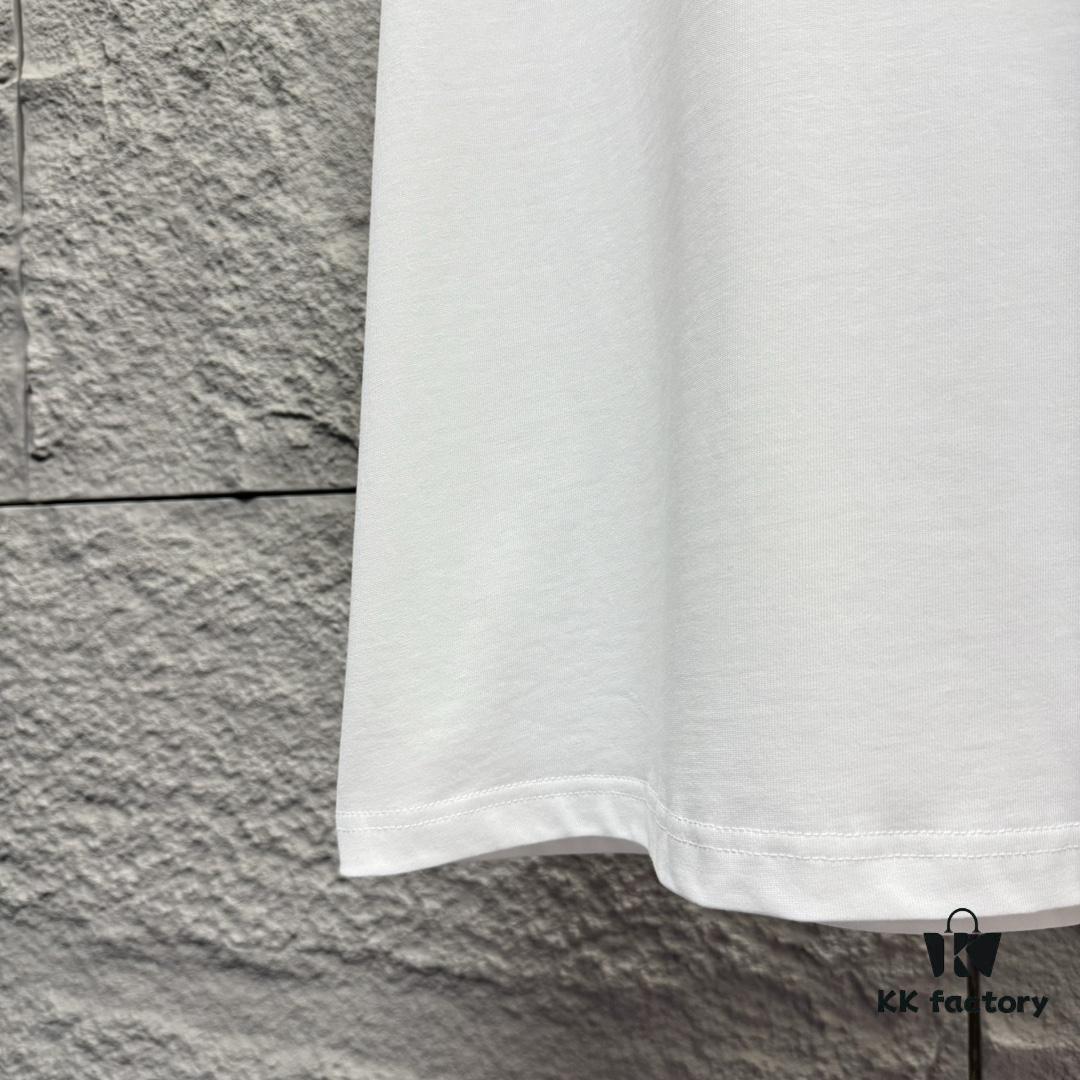 MM6 Maison Margiela 2025 Spring/Summer New Arrival Classic Four-Bar Embroidery Short-Sleeve T-Shirt, Custom Dual-Yarn Plain Weave 300g Pure Cotton Fabric, Unisex Design