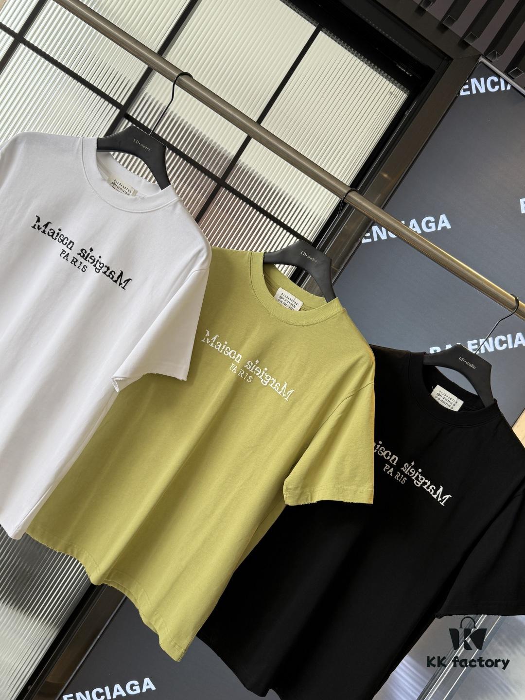 Maison Margiela 25SS Spring/Summer New Arrival Embroidered 300g Short Sleeve T-Shirt (Top Tier Version, Distinguished from Standard Stock)