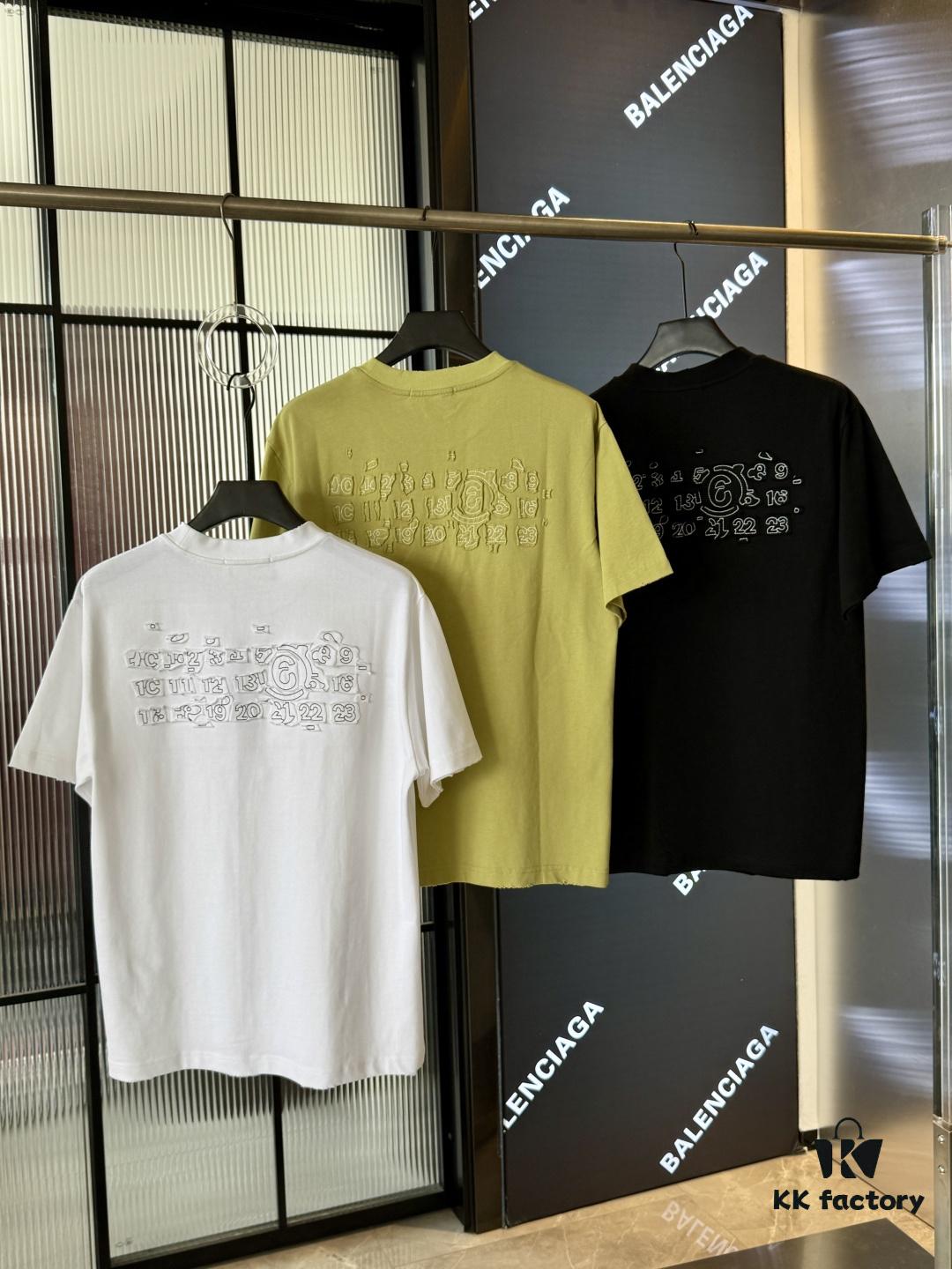 Maison Margiela 25SS Spring/Summer New Arrival Embroidered 300g Short Sleeve T-Shirt (Top Tier Version, Distinguished from Standard Stock)