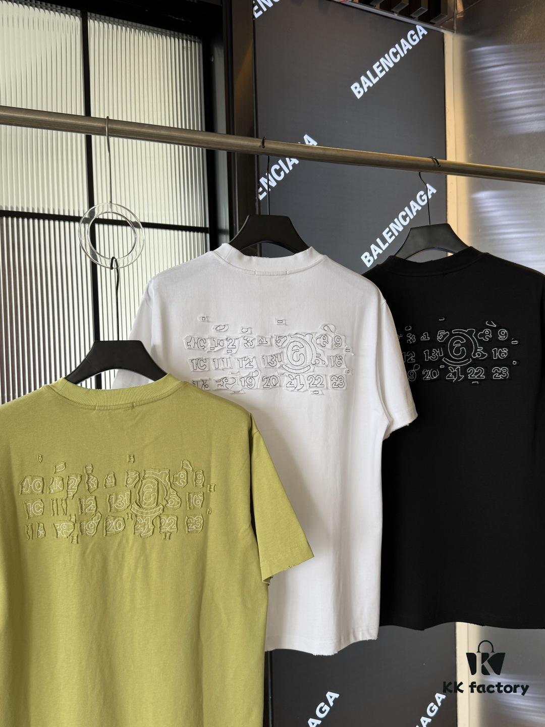 Maison Margiela 25SS Spring/Summer New Arrival Embroidered 300g Short Sleeve T-Shirt (Top Tier Version, Distinguished from Standard Stock)