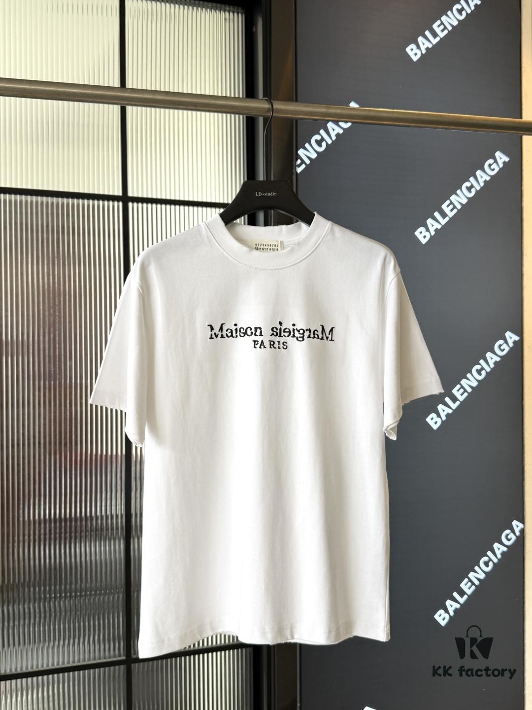 Maison Margiela 25SS Spring/Summer New Arrival Embroidered 300g Short Sleeve T-Shirt (Top Tier Version, Distinguished from Standard Stock)