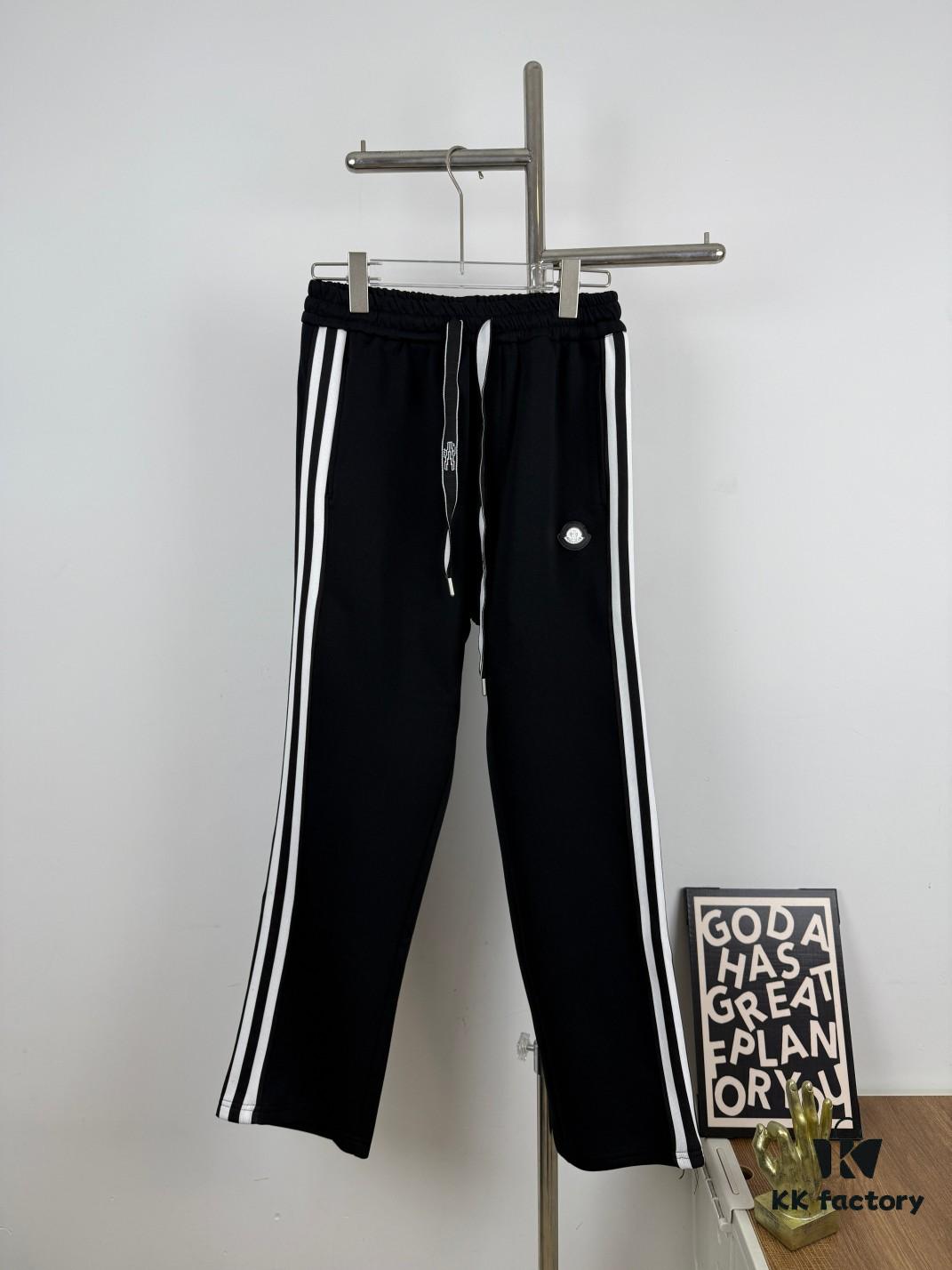 New Arrival Moncler Logo Striped Drawstring Straight Leg Sweatpants