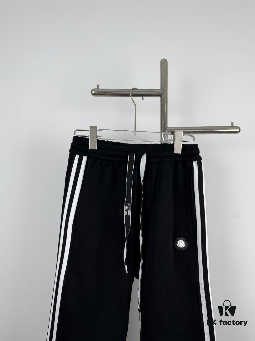 New Arrival Moncler Logo Striped Drawstring Straight Leg Sweatpants