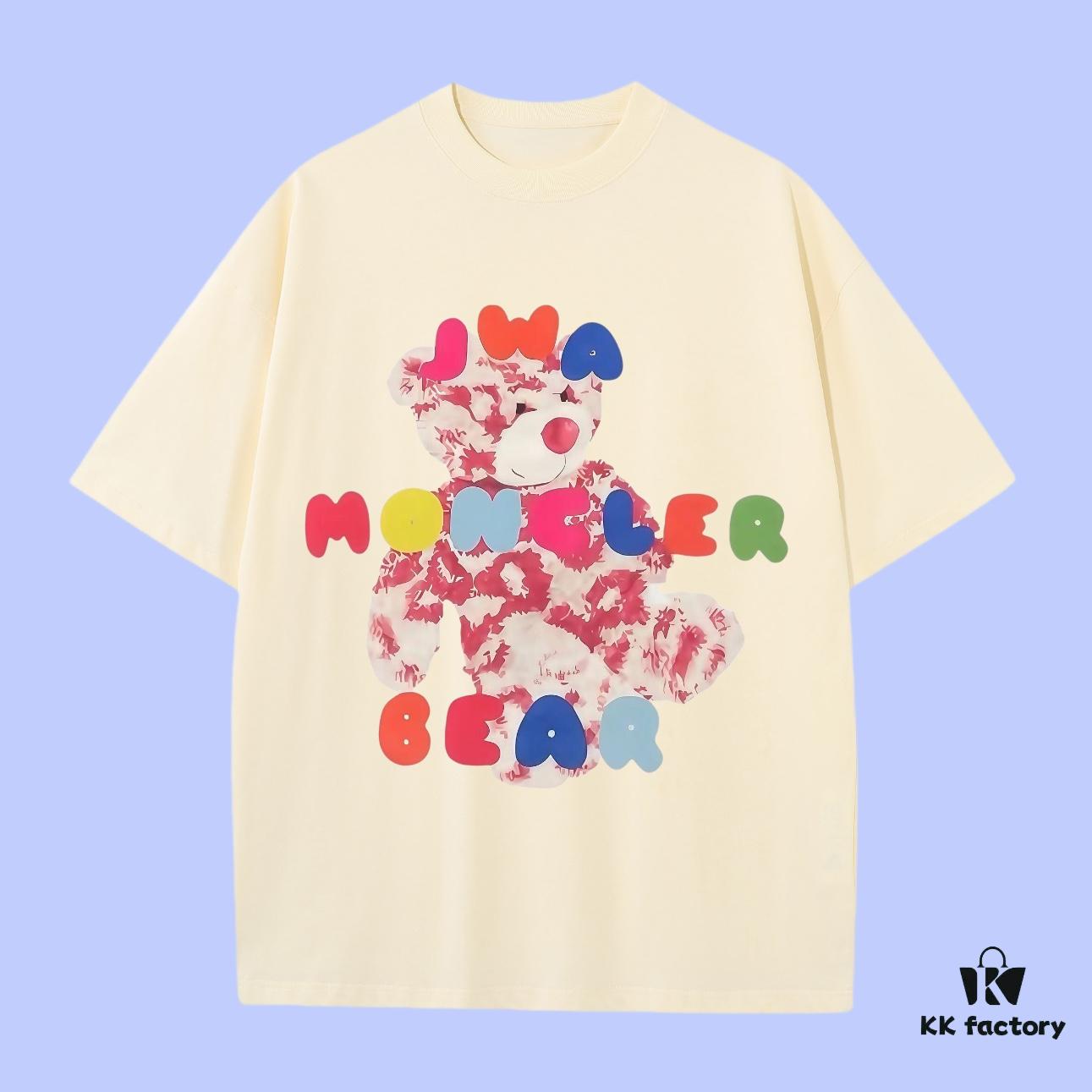 High-End Quality Moncler 2025 Fall Spring/Summer Collection Bear Short-Sleeve T-Shirt, Premium 270G 32-Count Double-Yarn Pure Cotton Fabric, Distinct from Regular Prints, Loose Fit Unisex Design