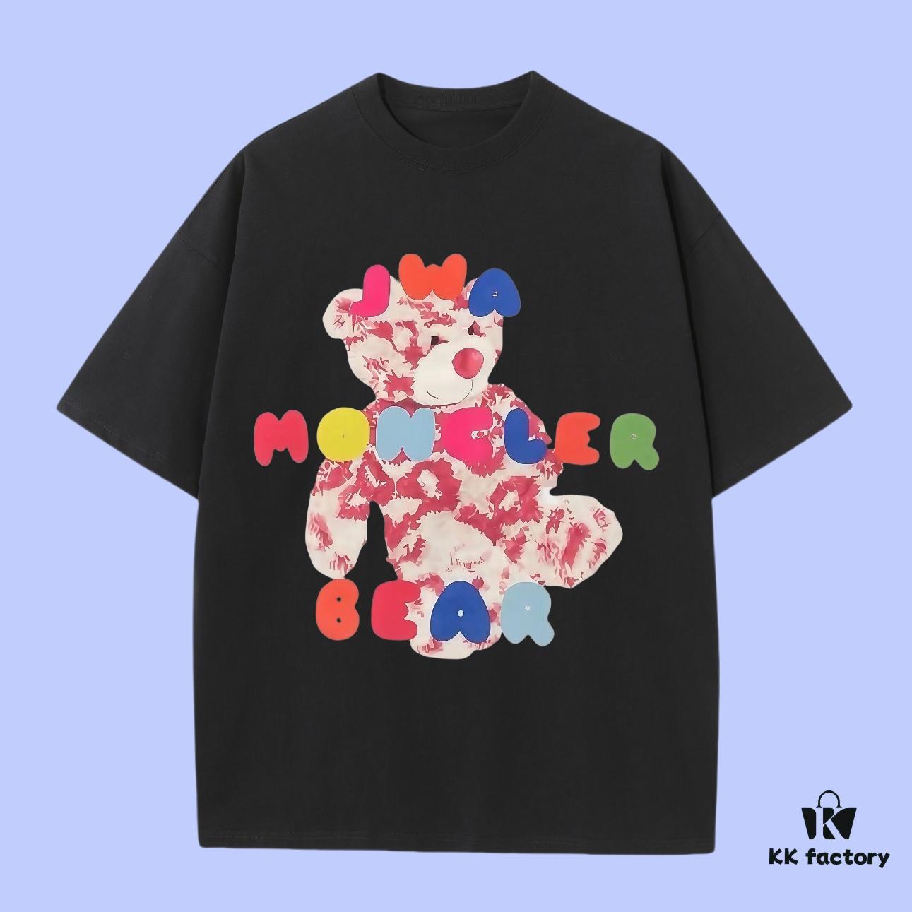 High-End Quality Moncler 2025 Fall Spring/Summer Collection Bear Short-Sleeve T-Shirt, Premium 270G 32-Count Double-Yarn Pure Cotton Fabric, Distinct from Regular Printed Tees, Relaxed Fit Unisex Design