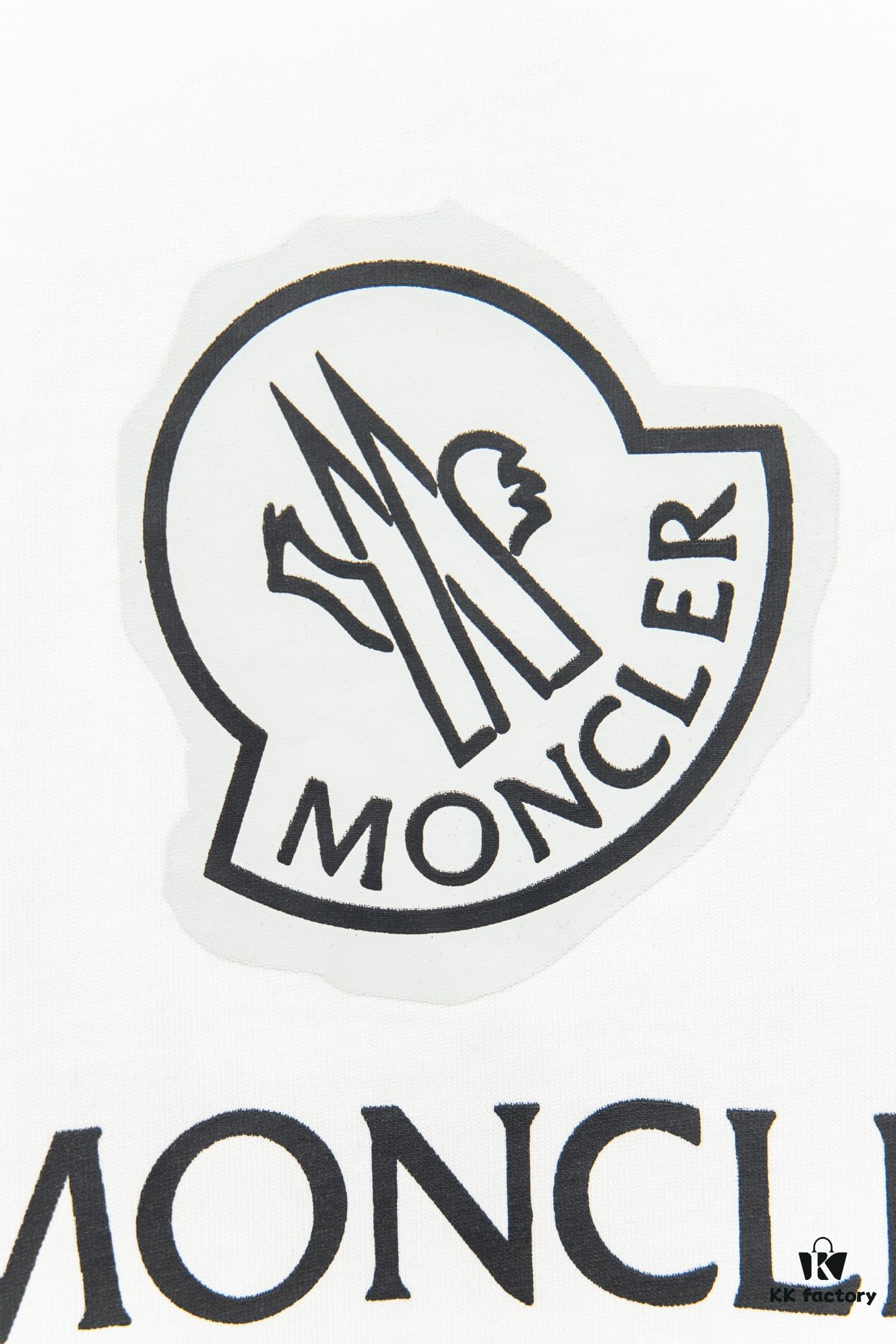 Moncler Y126 Minimalist Logo Print Short Sleeve T-Shirt in 270g Double-Brushed Pure Cotton