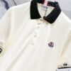 MONCLER Turn-down Collar Polo Shirt with Contrast Trim and Branded Logo Patch