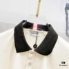 MONCLER Turn-down Collar Polo Shirt with Contrast Trim and Branded Logo Patch