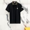 MONCLER Turn-down Polo Shirt with Contrast Collar and Brand Logo Badge