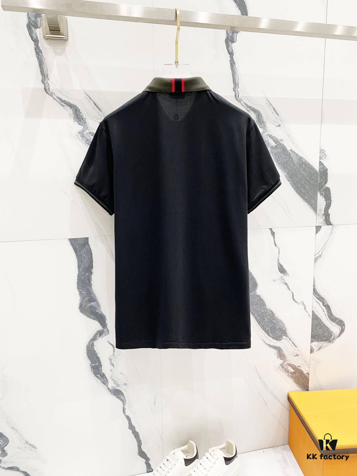 MONCLER Turn-down Polo Shirt with Contrast Collar and Brand Logo Badge